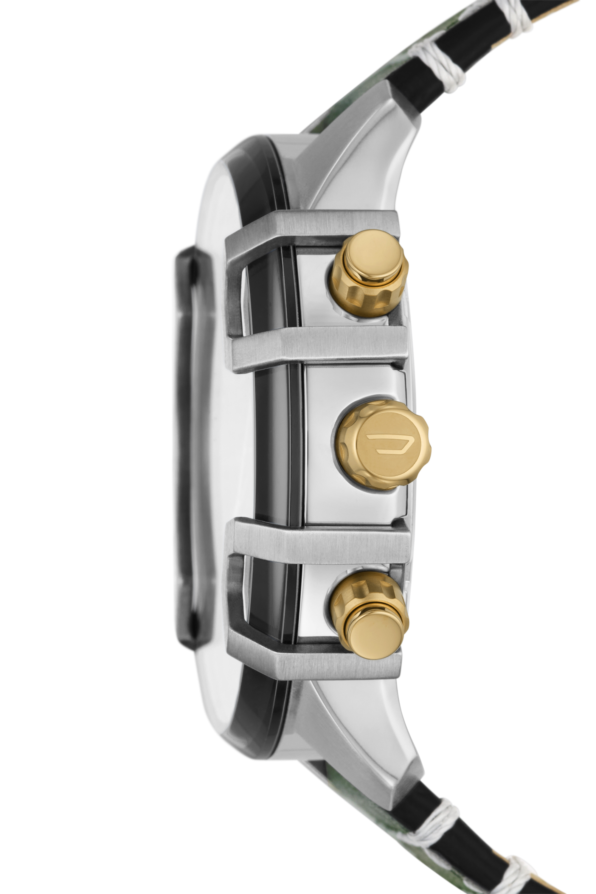 Diesel - DZ4585, Man's Griffed chronograph green leather watch in Green - 3