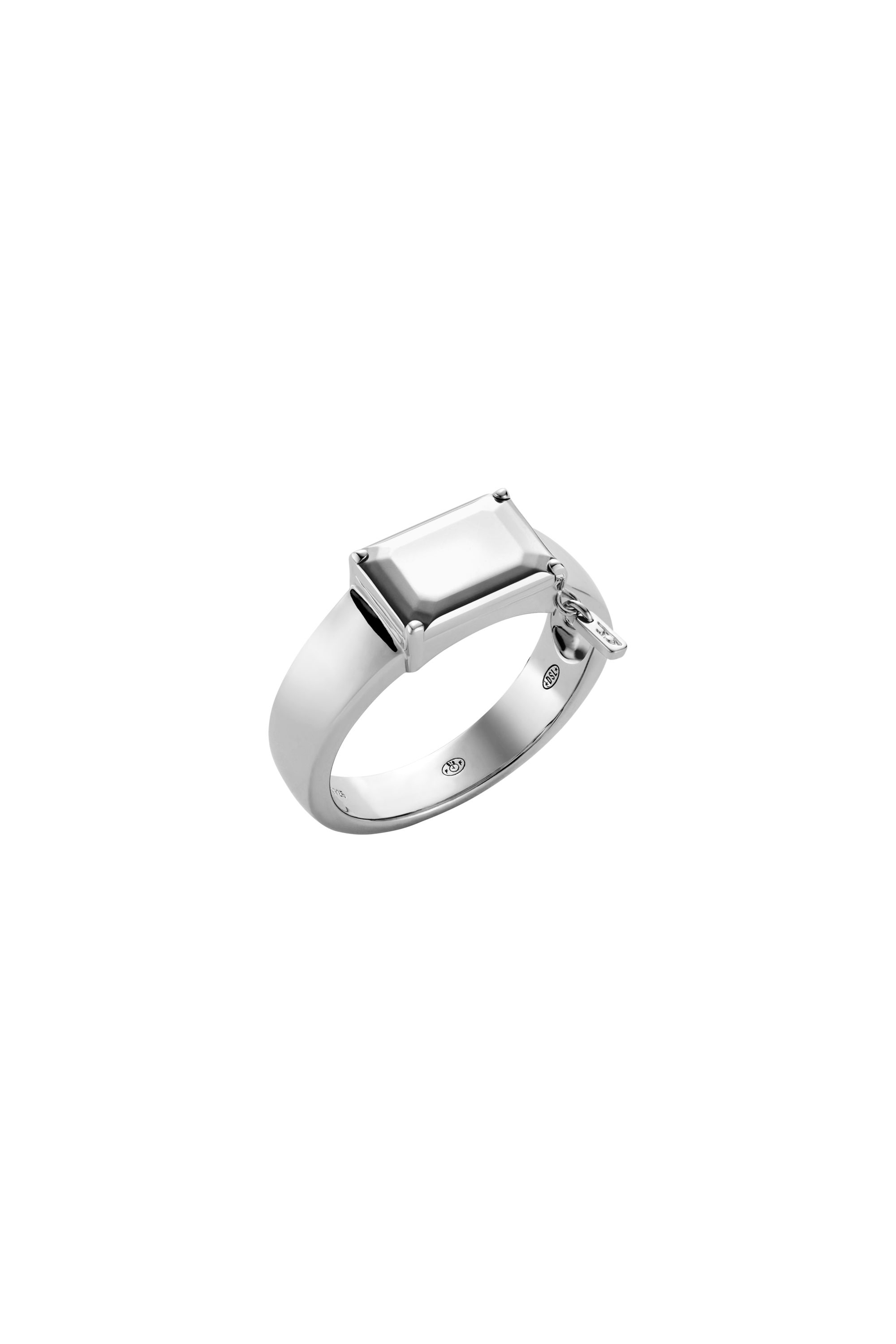Diesel - DL1365040 STERLING SILVER JEWEL, Unisex's Sterling silver center focal ring in Silver - 1