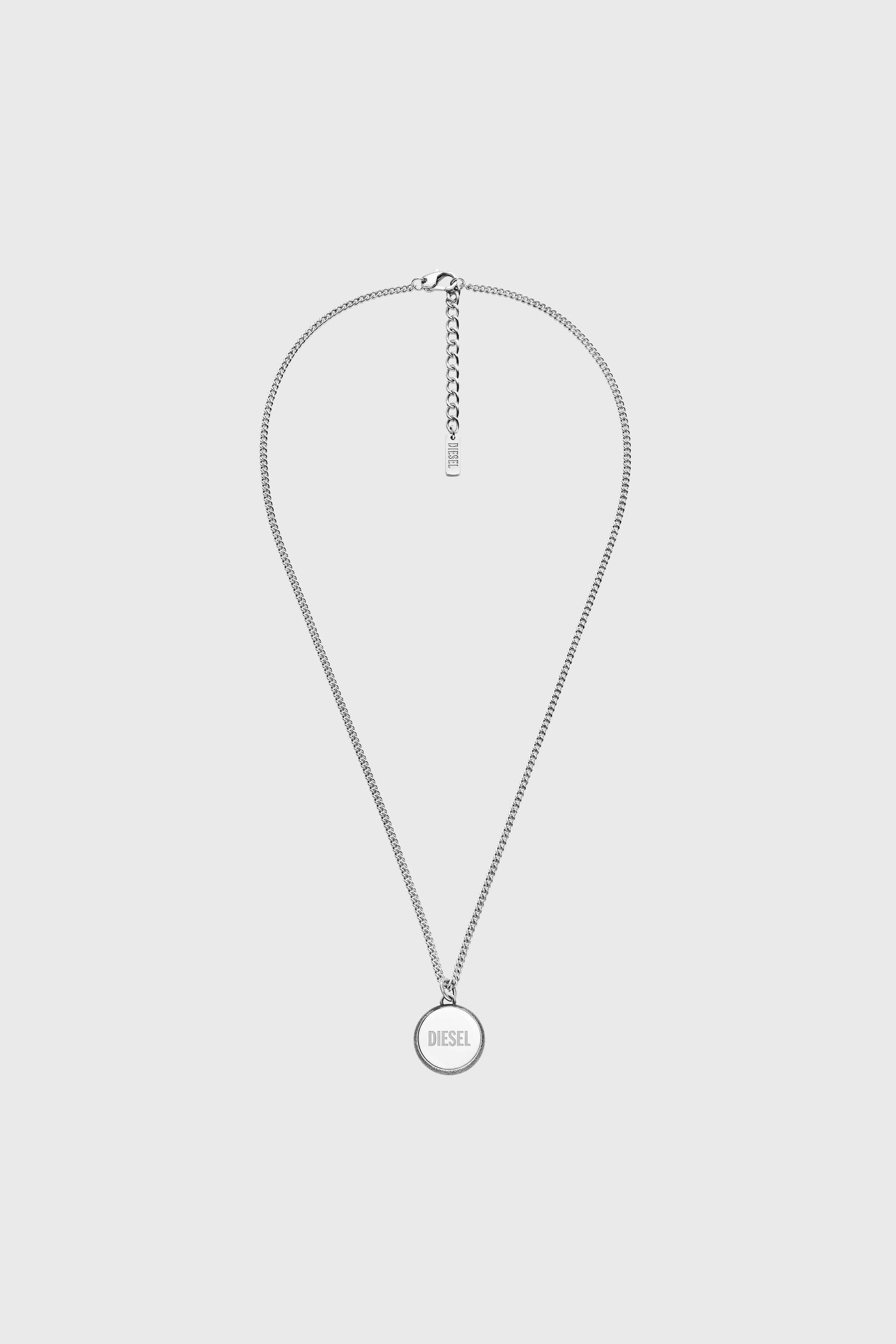 Stainless steel denim texture pendant necklace
