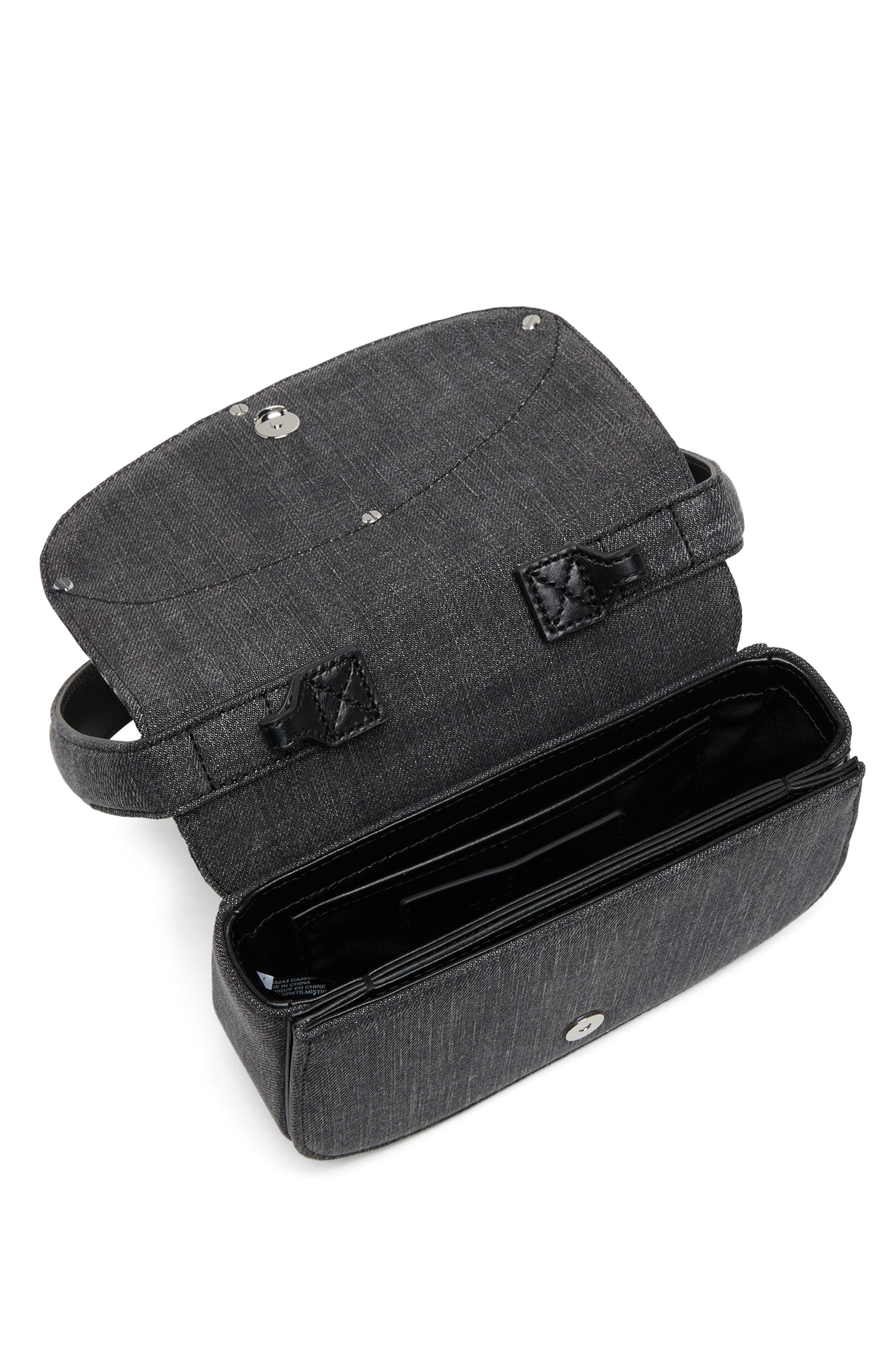 1DR, Black Diesel - 1DR, Woman's 1DR Shoulder Bag - Iconic shoulder bag in padded denim in Black - 3