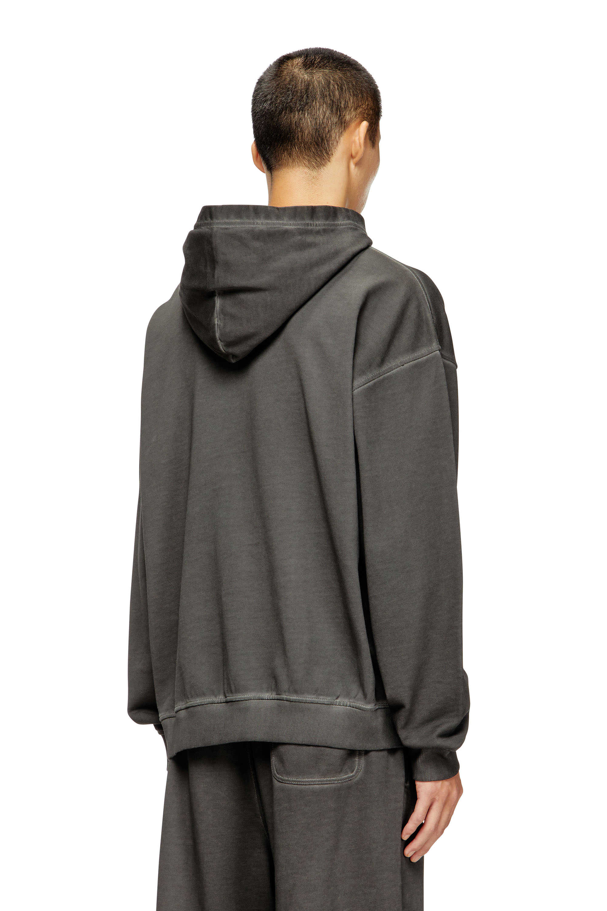 S-BOXT-HOOD-T4, Dark grey Diesel - S-BOXT-HOOD-T4, Man's Cotton hoodie with kangaroo pocket in Dark grey - 4