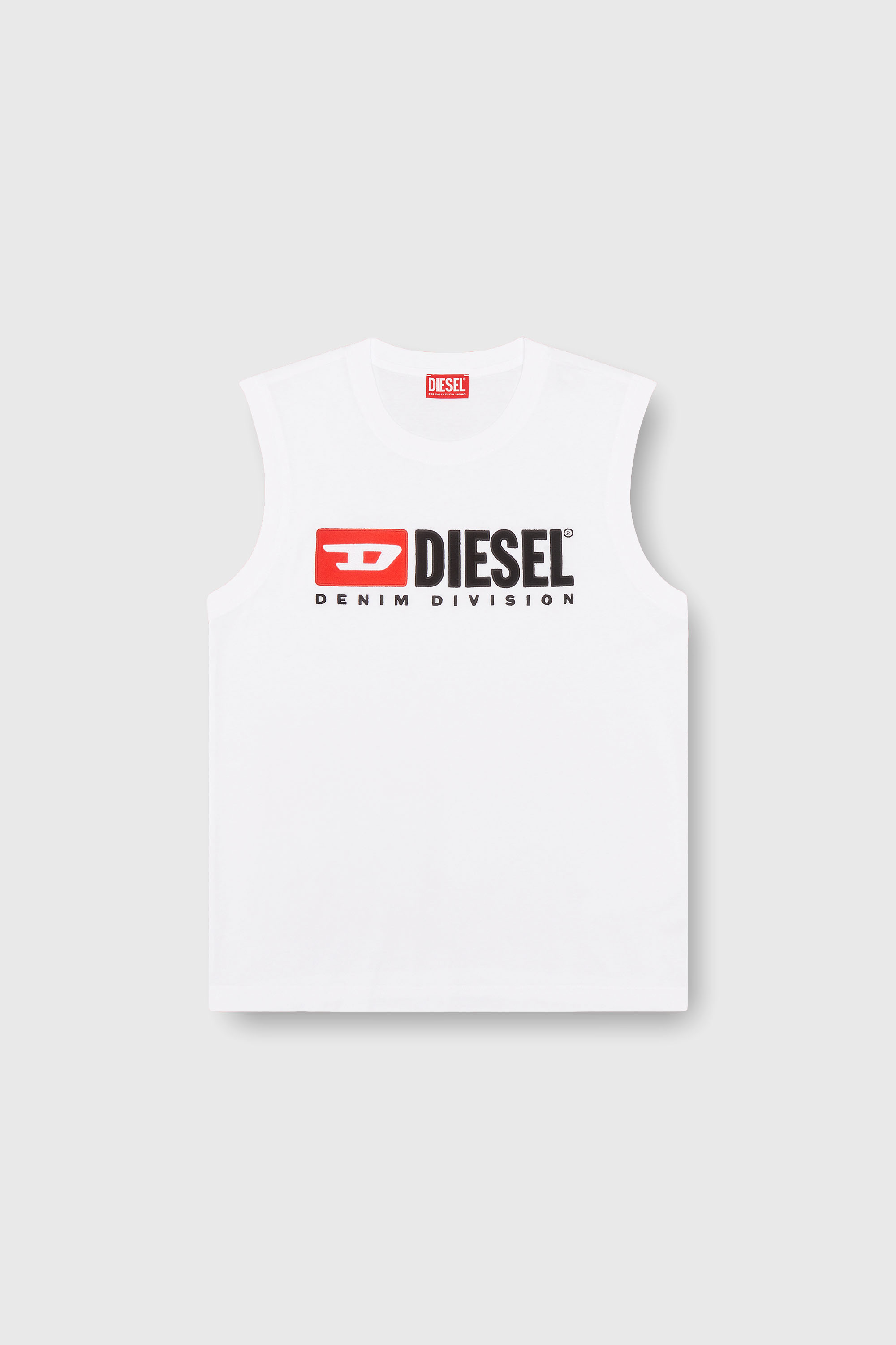 Diesel - T-ISCO-DIV, Man's Tank top with chest logo print in White - 2