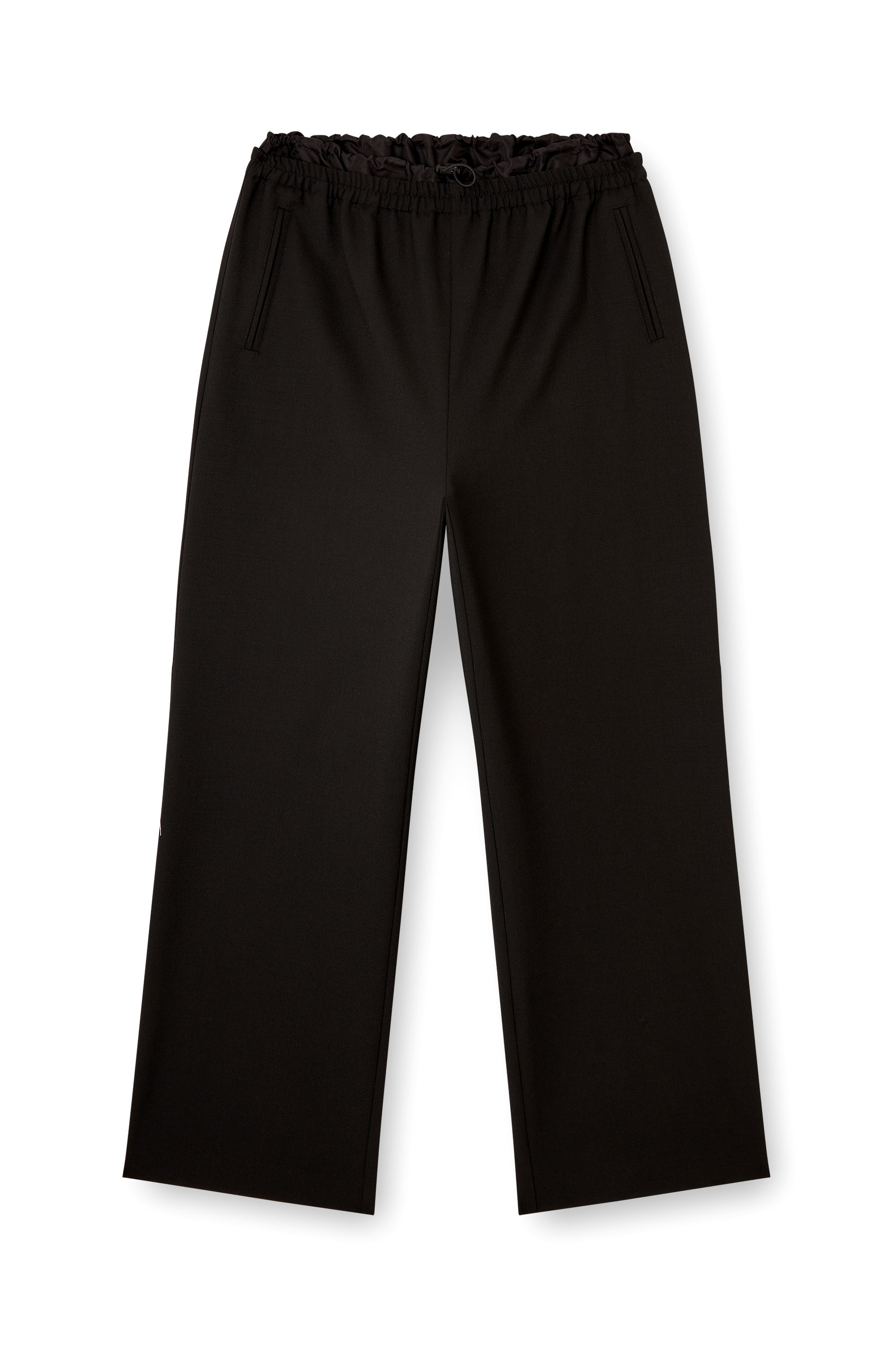 Diesel - P-YRITE-R2, Woman's Wool pants with drawstring in Black - 2