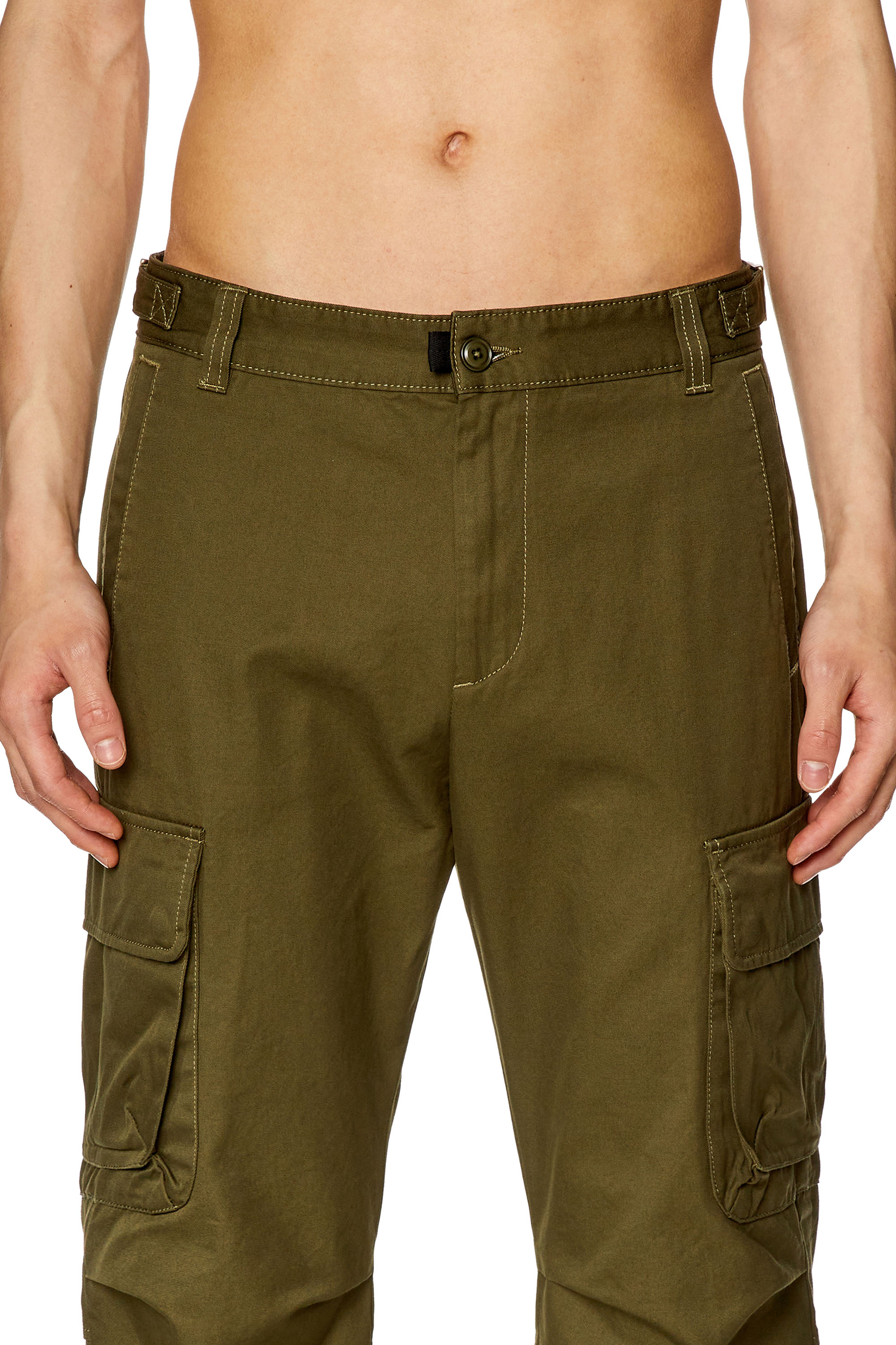 Men's Cargo pants with zip pocket | Green | Diesel