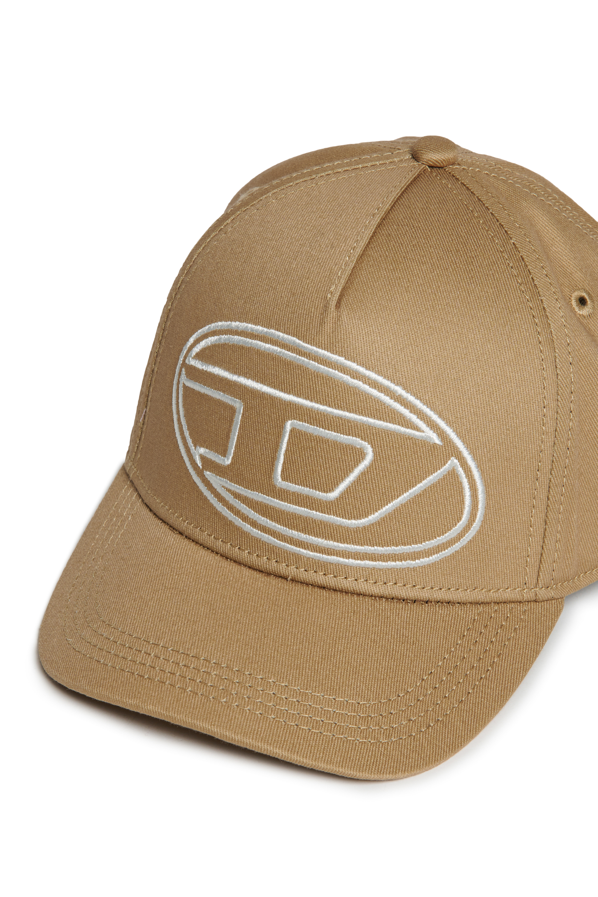 Diesel - FRENDIL, Man's Baseball cap with Oval D embroidery in Light Brown - 3