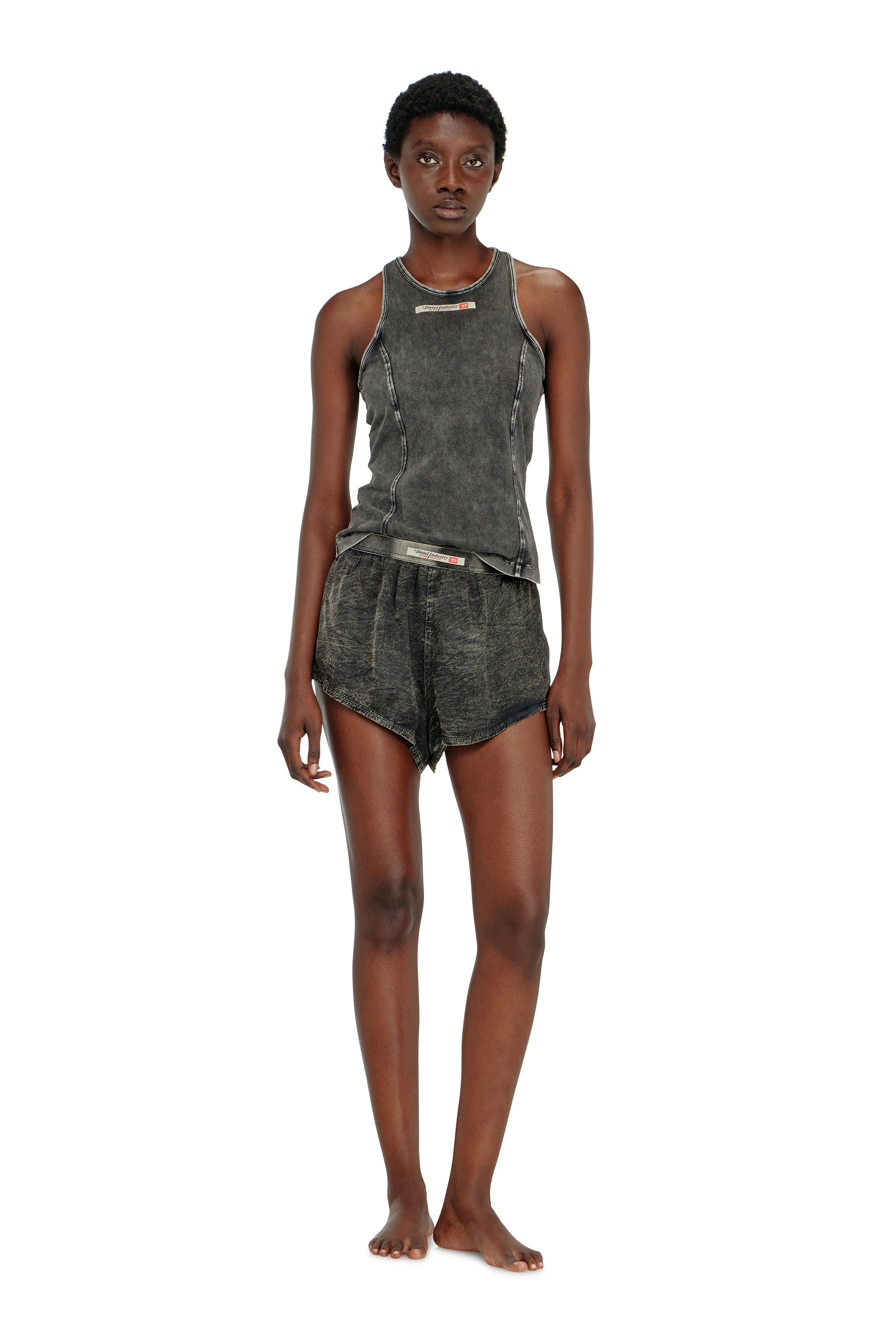 Diesel - IRENE-DNM, Woman's Cotton tank top with treated effect in null - 1