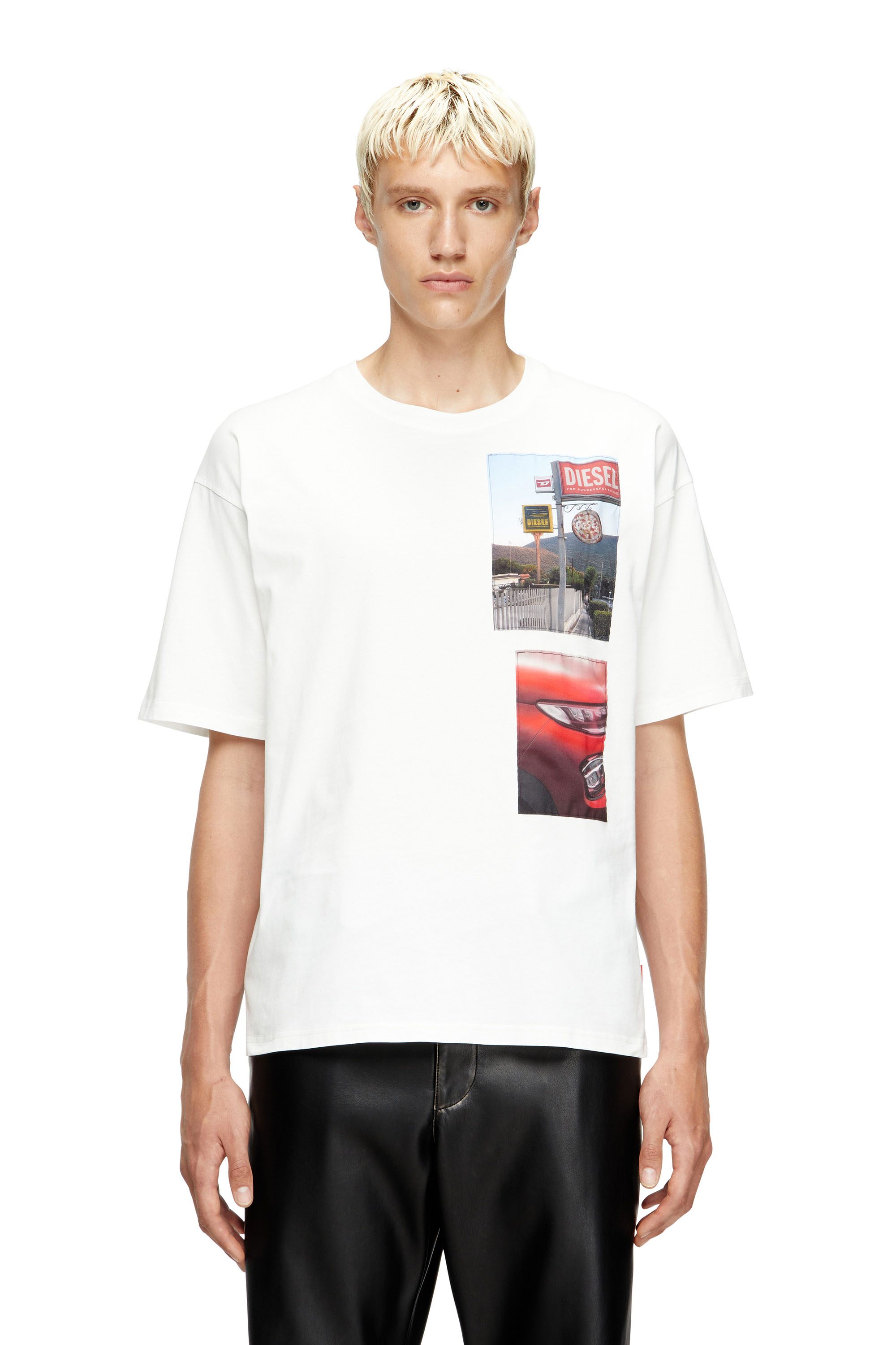 Diesel - T-BOXT-T3, Man's T-shirt with logo photo patches in White - 3