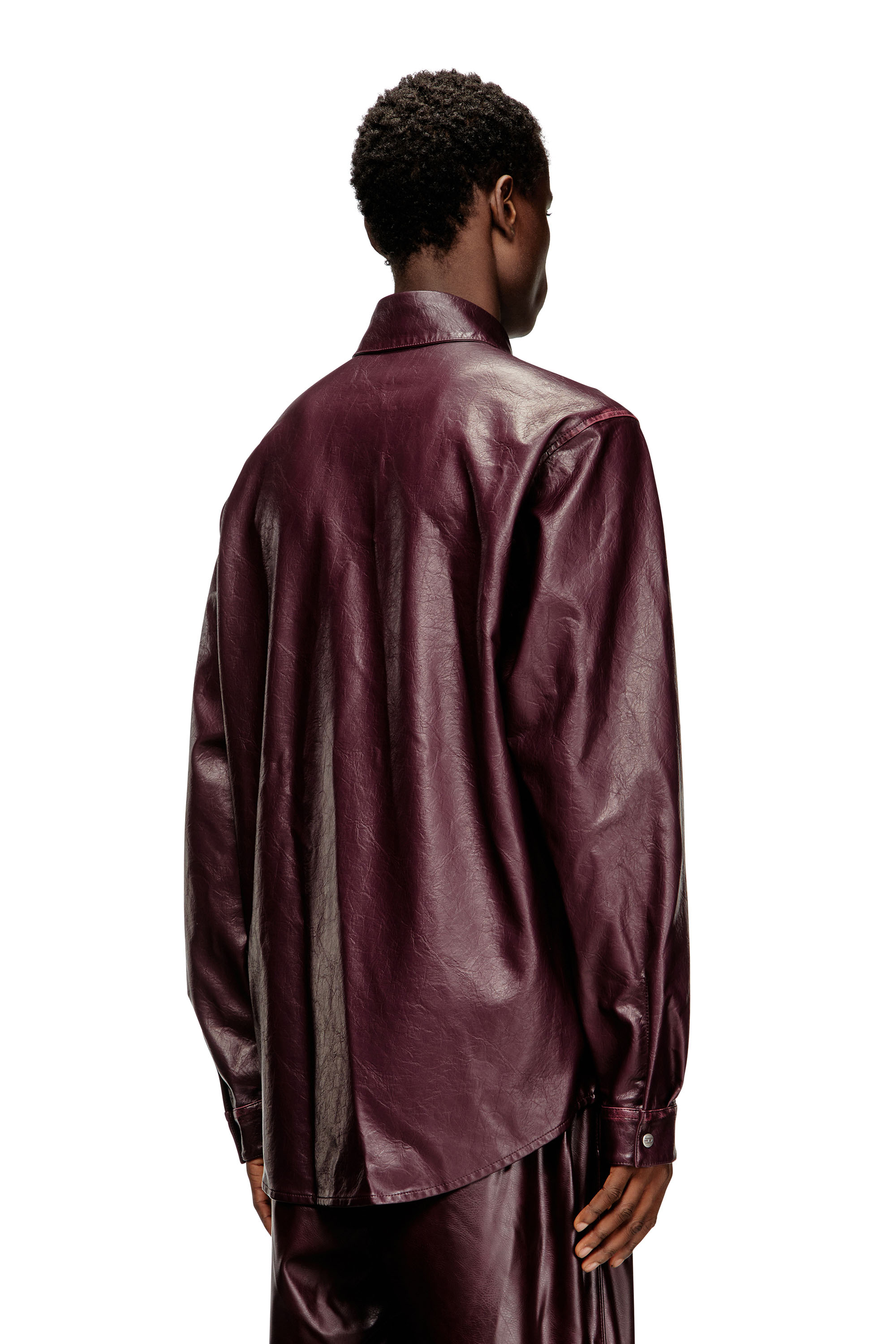 Diesel - FR-S-SIMPLY, Man's Shirt with logo in burgundy in Burgundy - 4