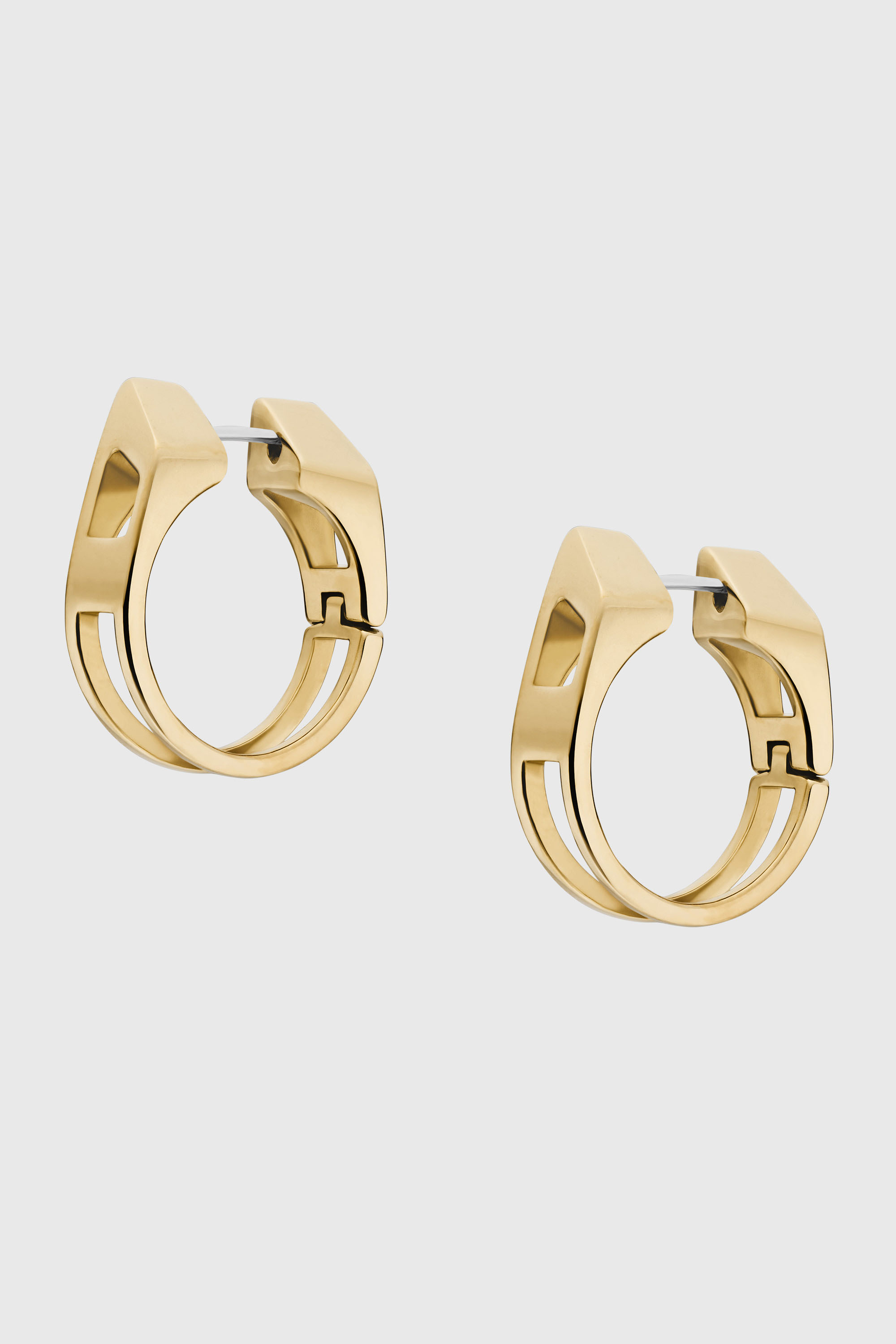 Diesel - DX1671710 JEWELLERY, Unisex's Gold-Tone Stainless Steel Hoop Earrings in Gold - 2