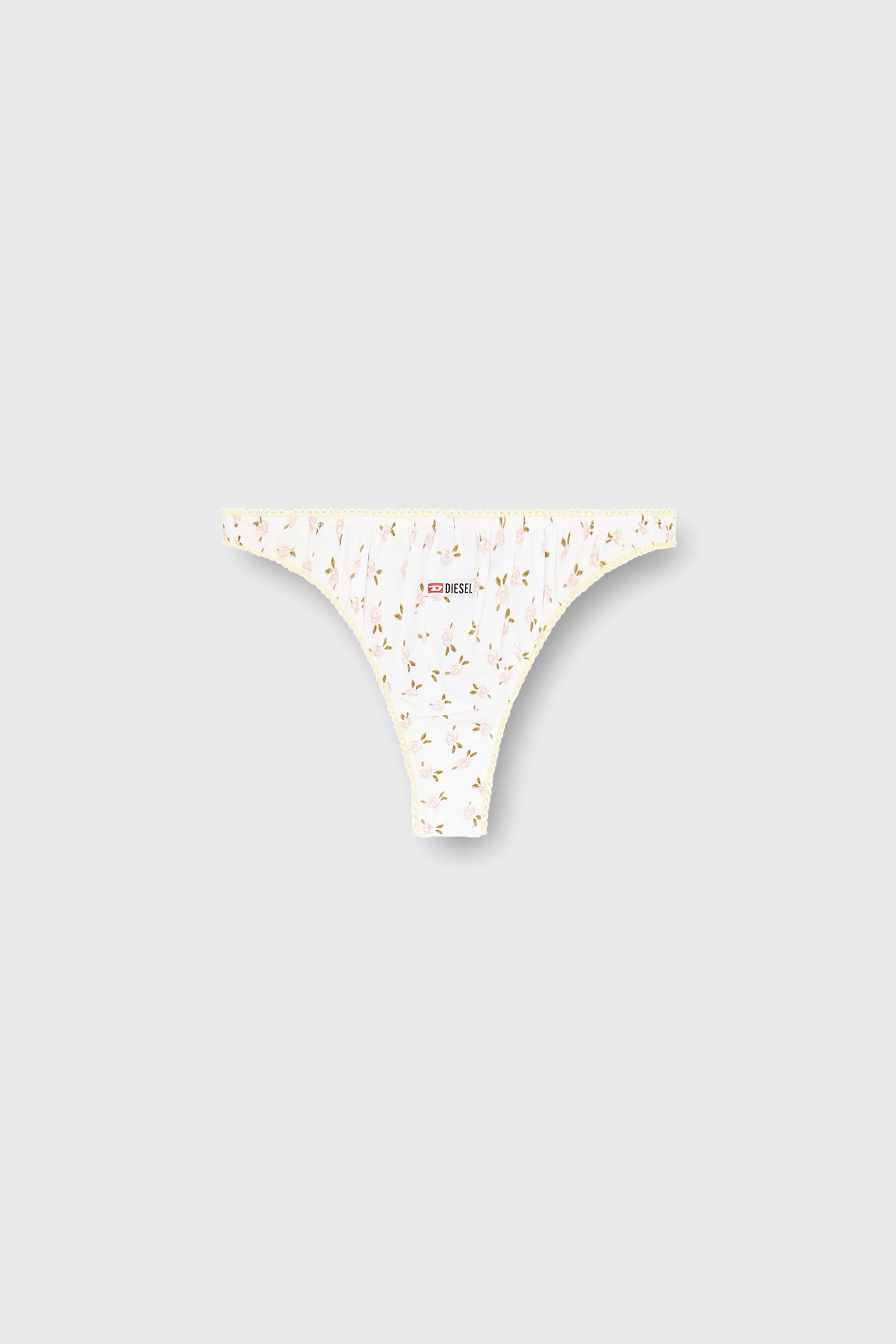 Diesel - ALEXIS-D-CORE, Woman's Thong in cotton with all-over floral print in White - 2