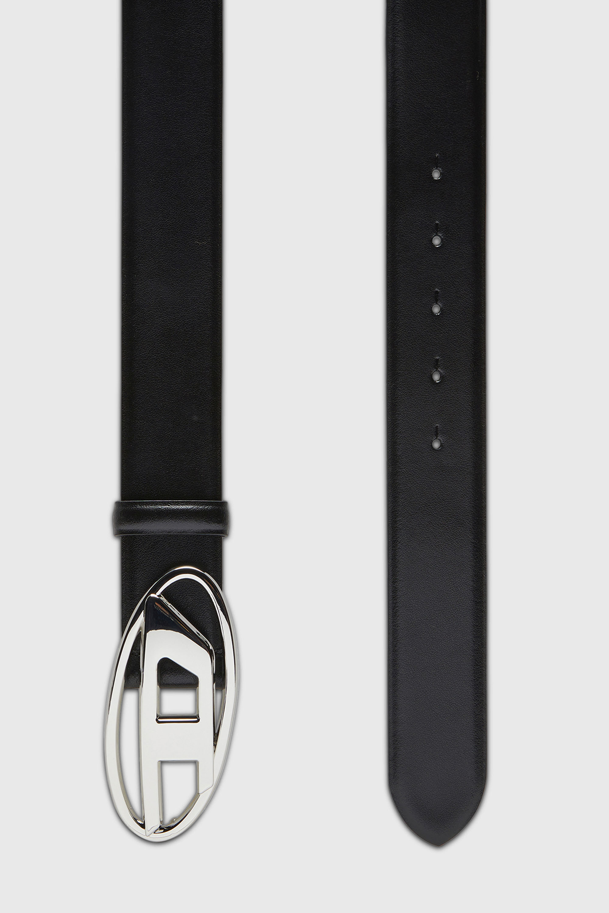 Diesel - B-1DR, Man's 4cm Leather belt with Oval D buckle in Black - 2