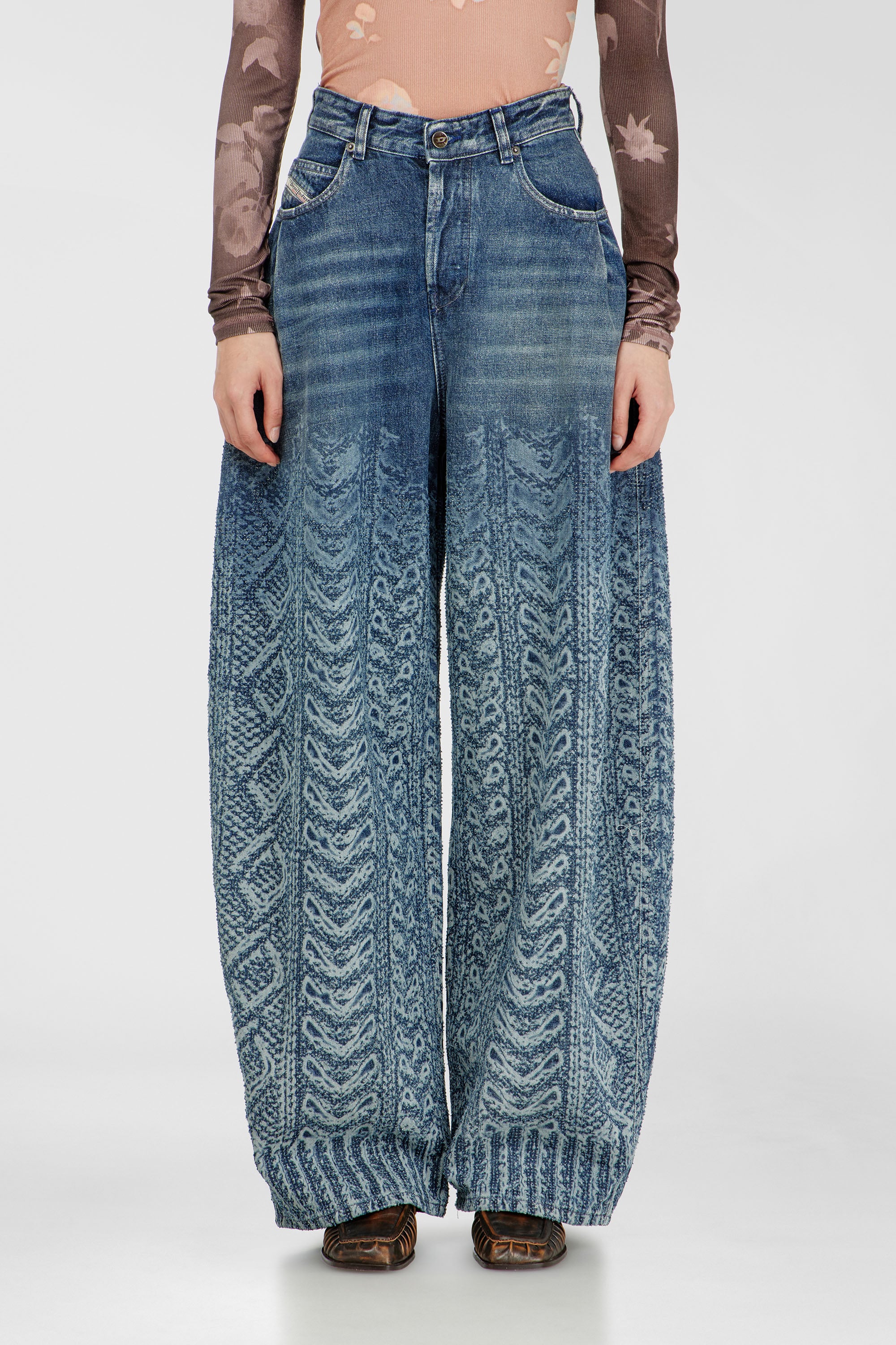 Diesel - Woman's Relaxed Jeans 1987 D-Khelz 007EV, Dark Blue - 1