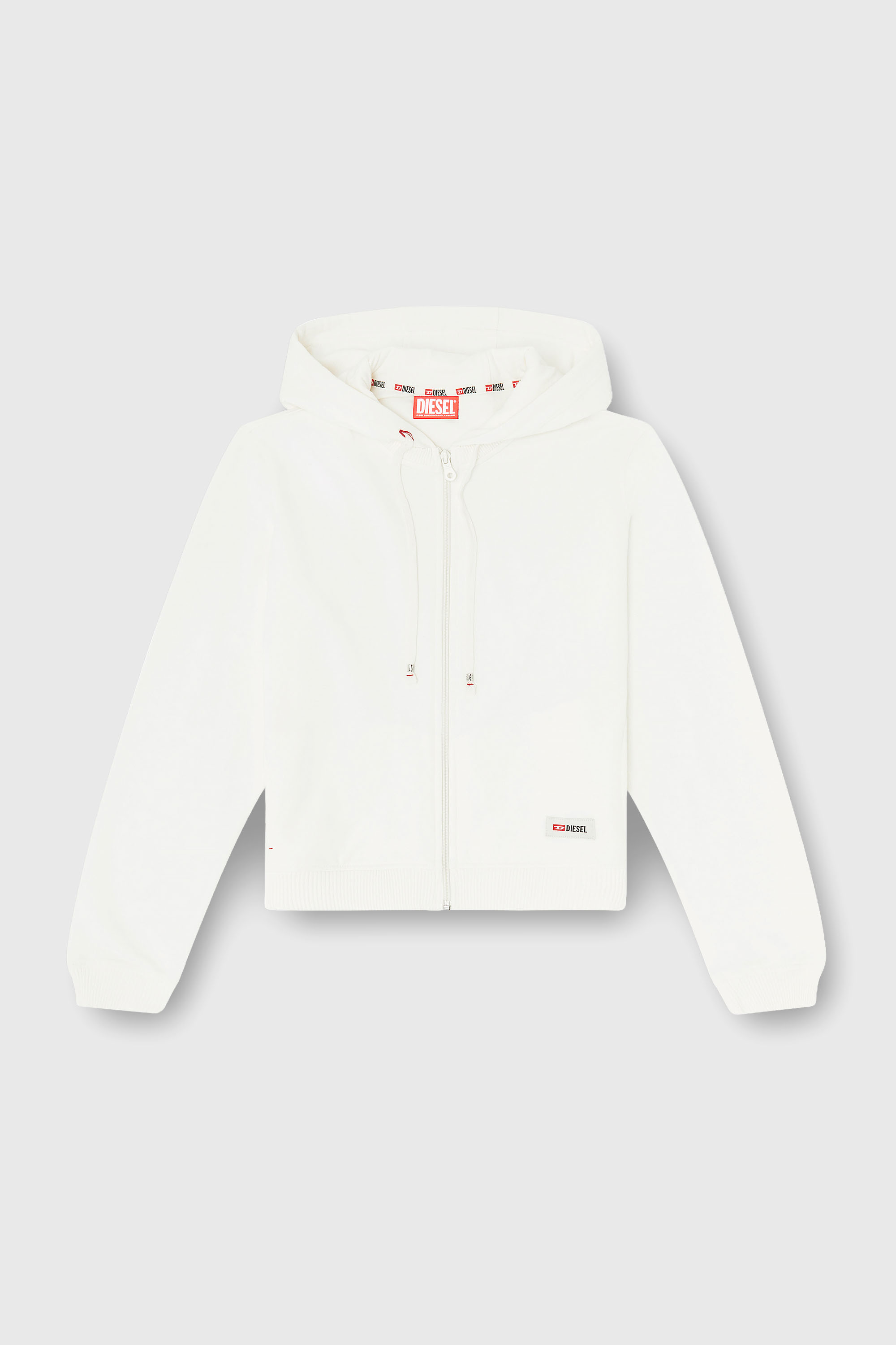 Diesel - HARRIET-D-CORE, Woman's Hoodie in peached cotton blend in White - 2