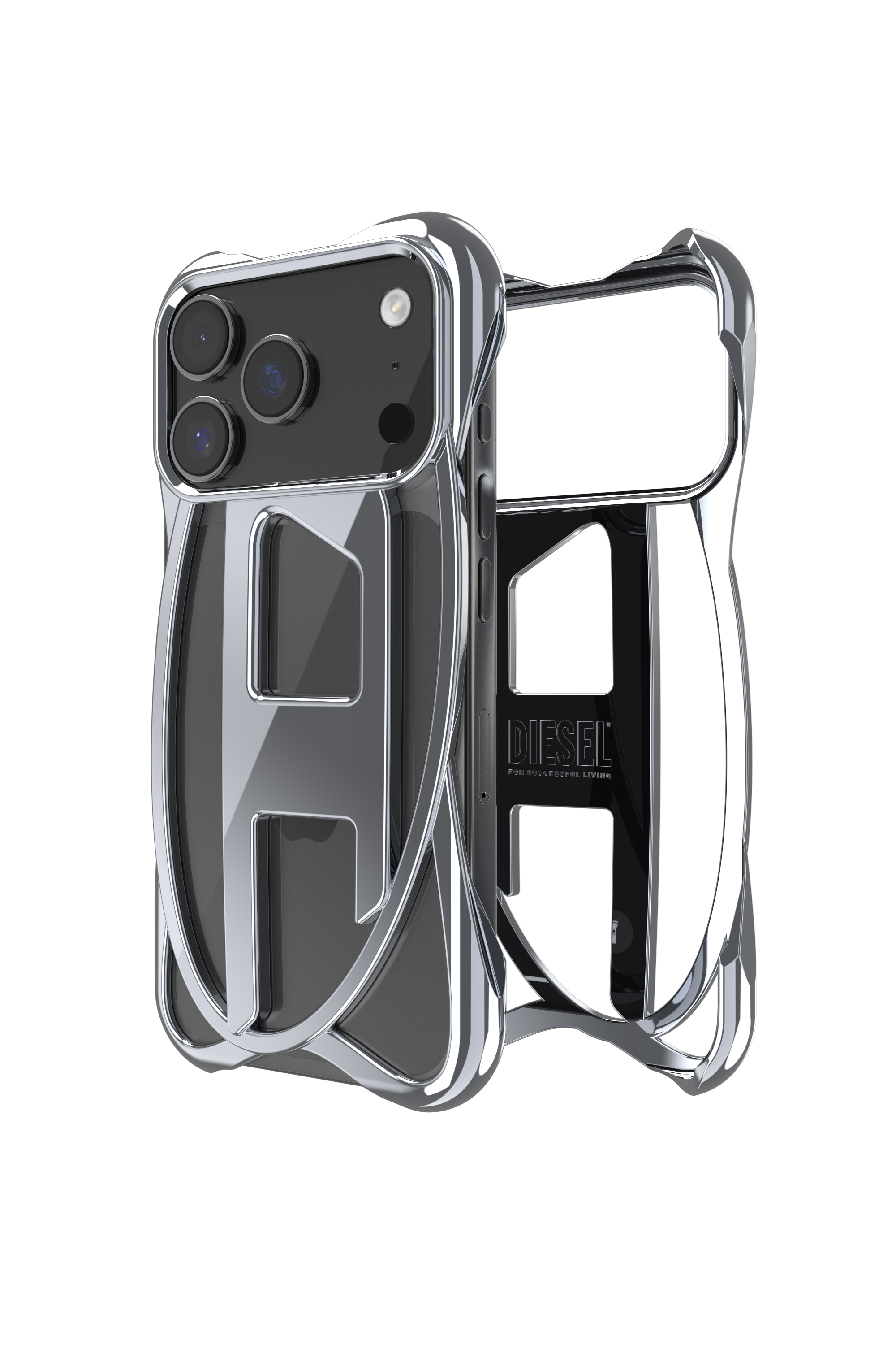 Diesel - 60445  D FRAME CASE, Unisex's Caged D glossy case for iPhone 17 Pro in Dark grey - 1