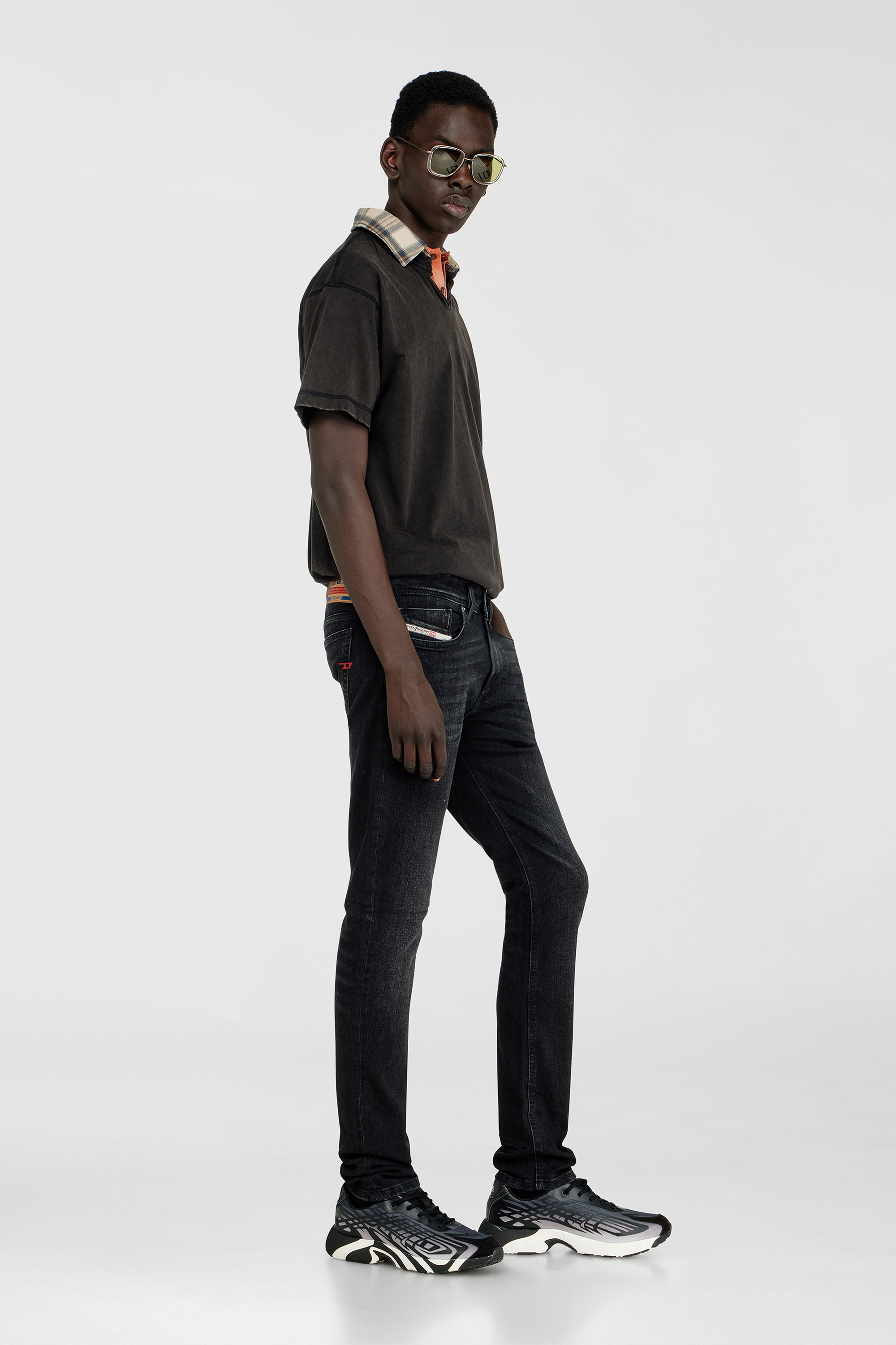 Diesel - Man's Skinny Jeans 1979 Sleenker 0GRDA, Black/Dark grey - 2