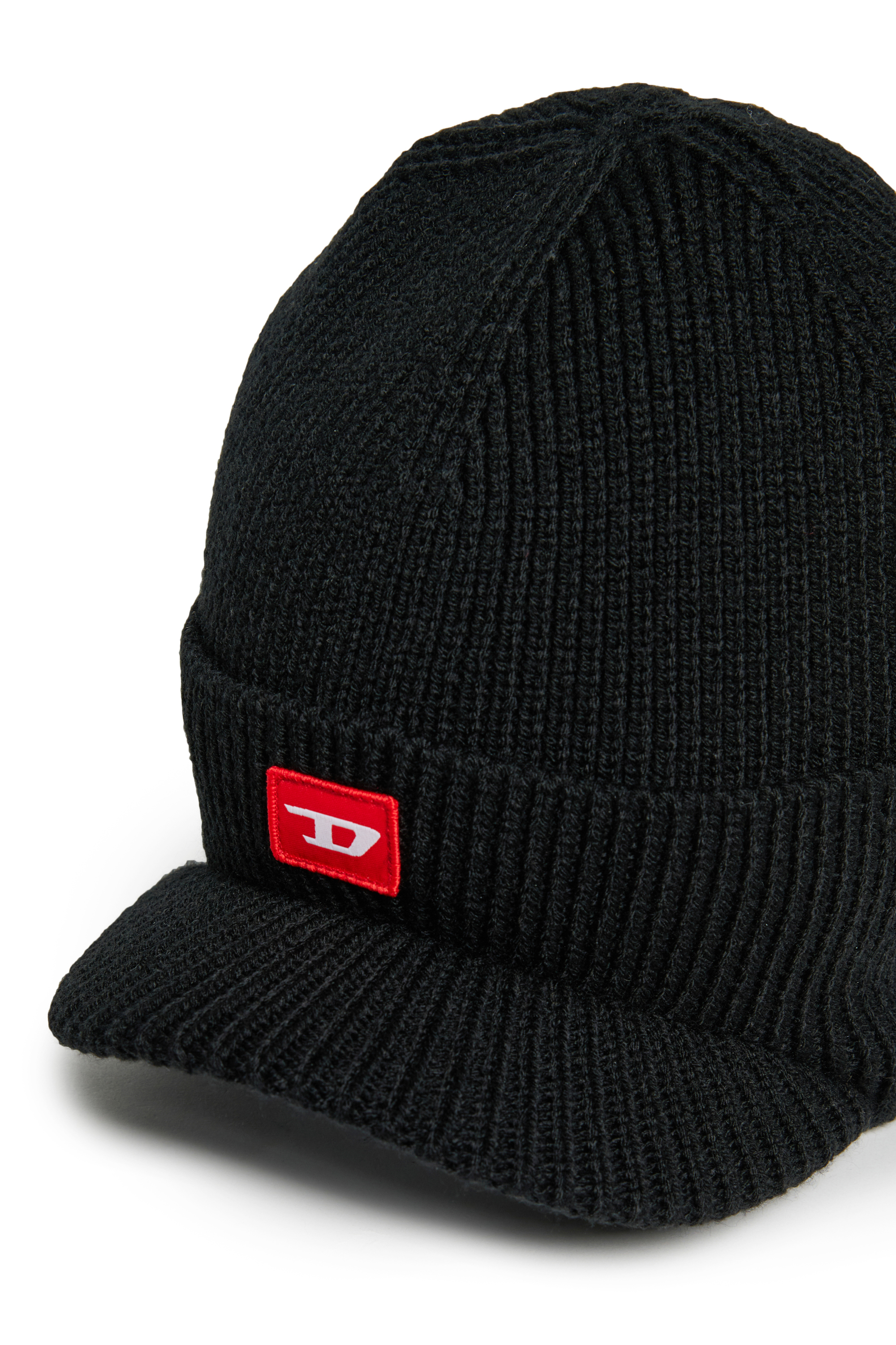 Diesel - FESTIR, Man's Wool visor cap in Black - 3