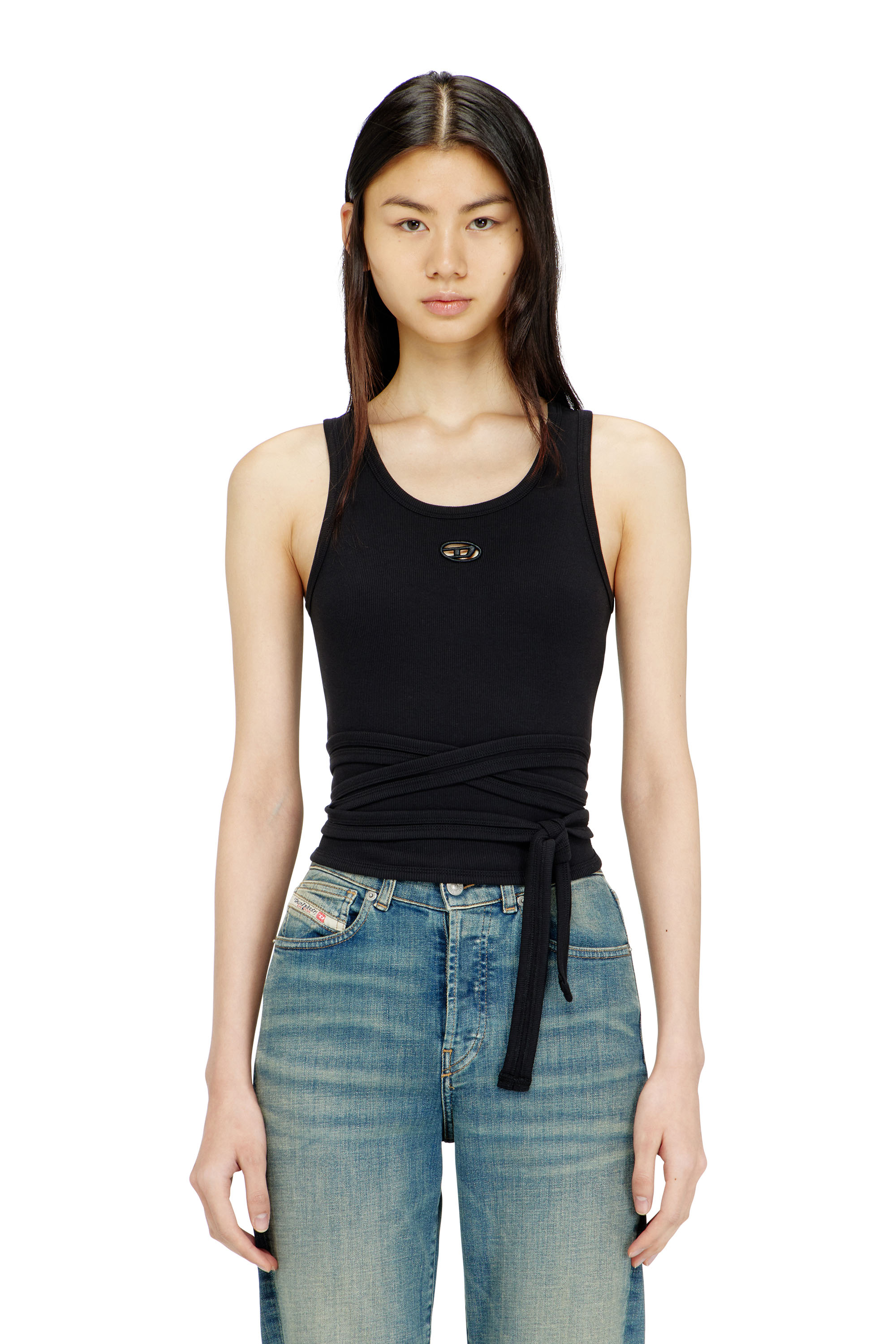 Diesel - T-ANKY-TAIL-S1, Woman's Crop top with wrap-around design in null - 2