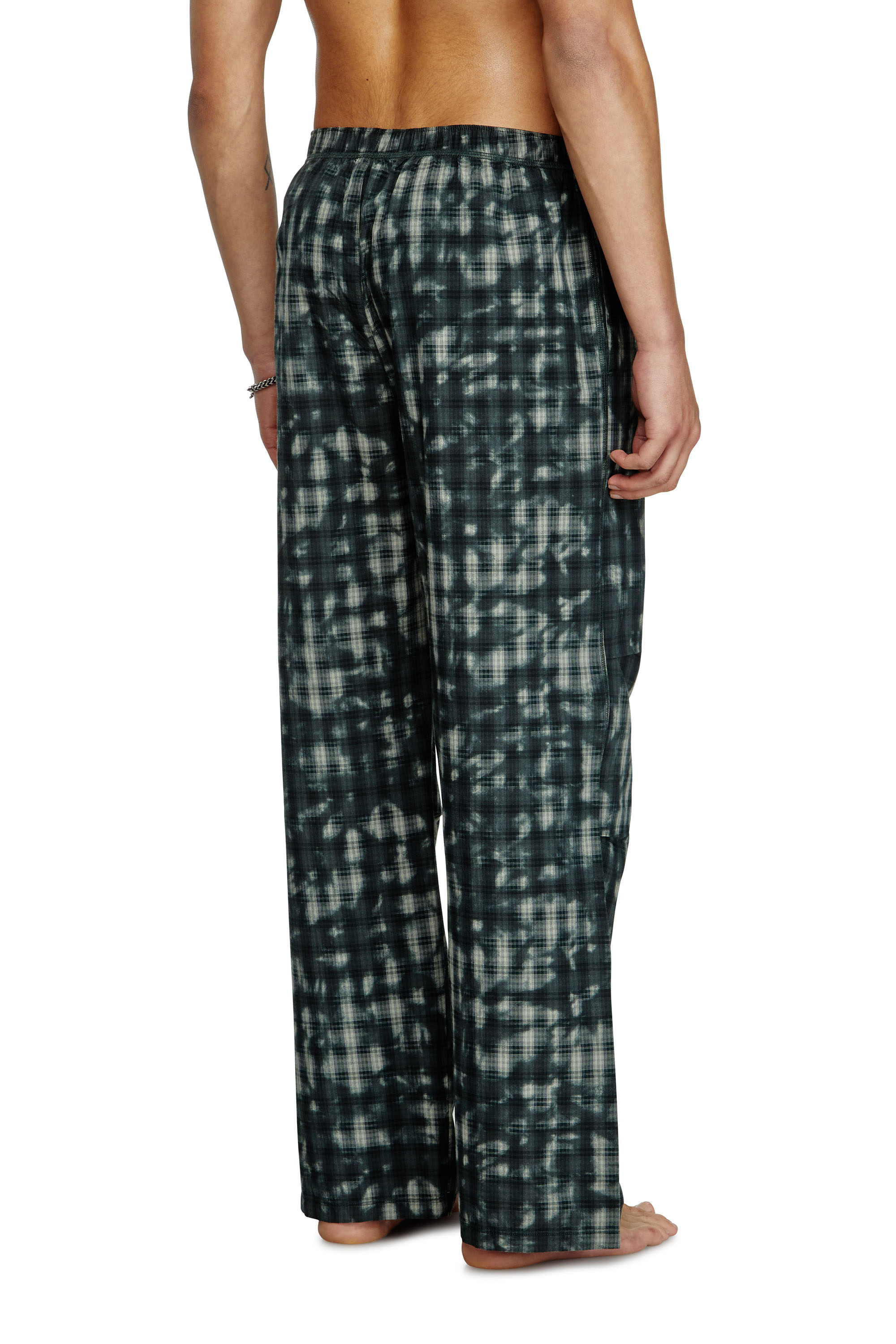 Diesel - VINCE-UTLT, Unisex's Pyjama bottoms with check print in Dark Green - 3