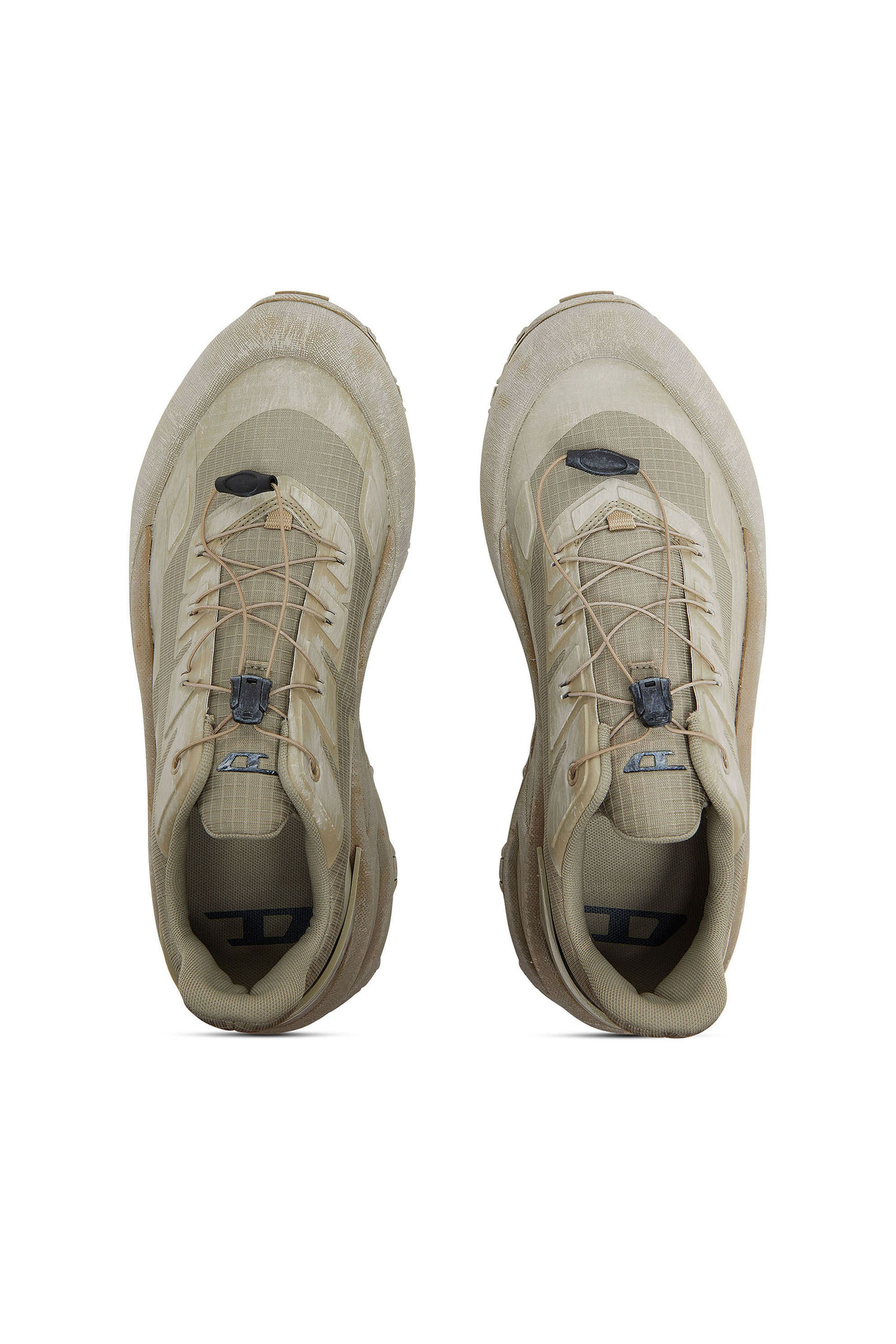 Diesel - D-CAGE RUNNER, Man's D-Cage-Distressed chunky sneakers in ripstop in Military Green - 4