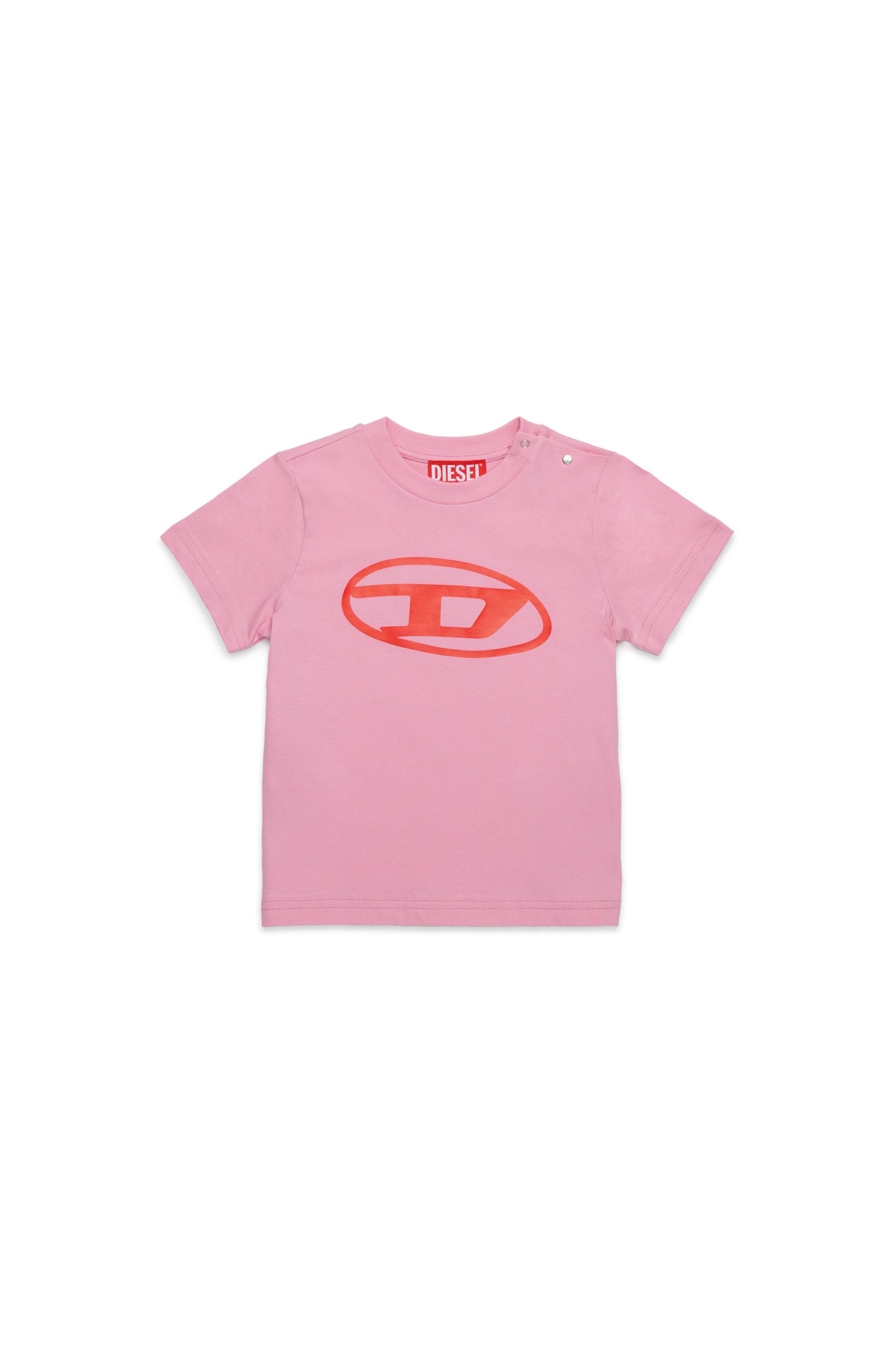 Diesel - TCERB, Unisex's T-shirt with Oval D logo in Pink - 1