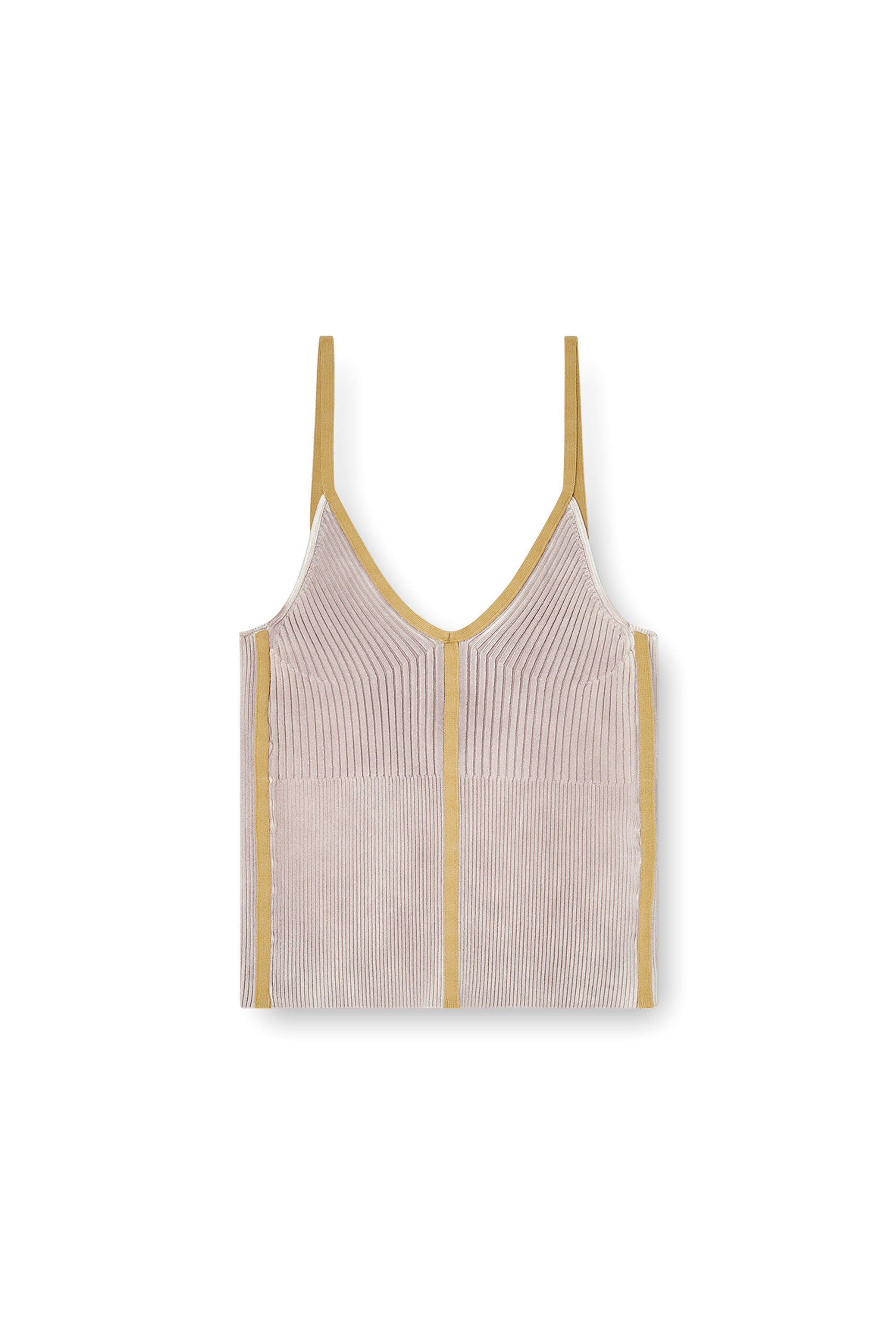 Diesel - M-SARMITE, Woman's Rib-knit cami top with contrast bands in null - 3