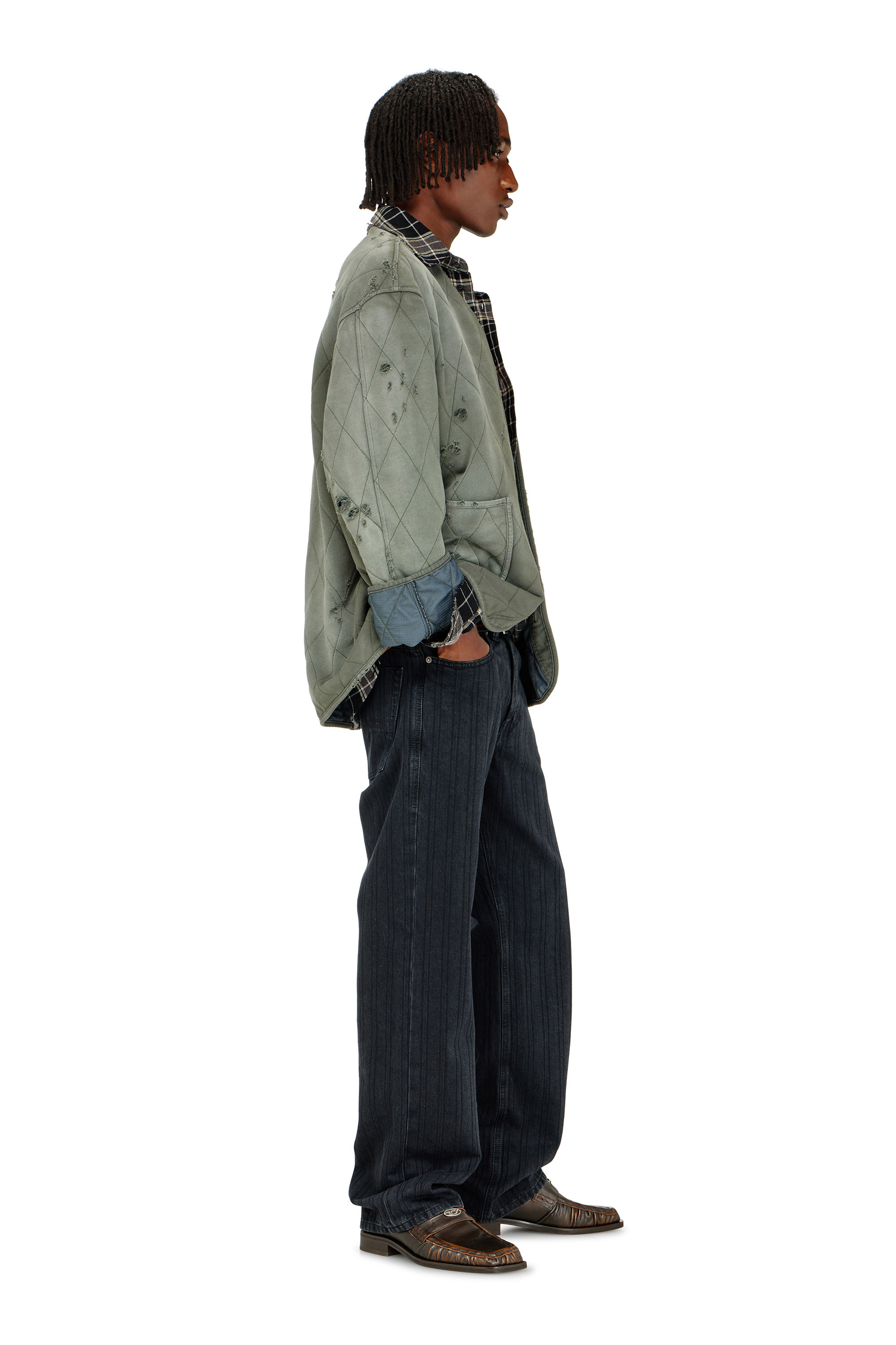 Diesel - Man's Relaxed Jeans 1980 D-Eeper 09Q12, Black/Dark grey - 3