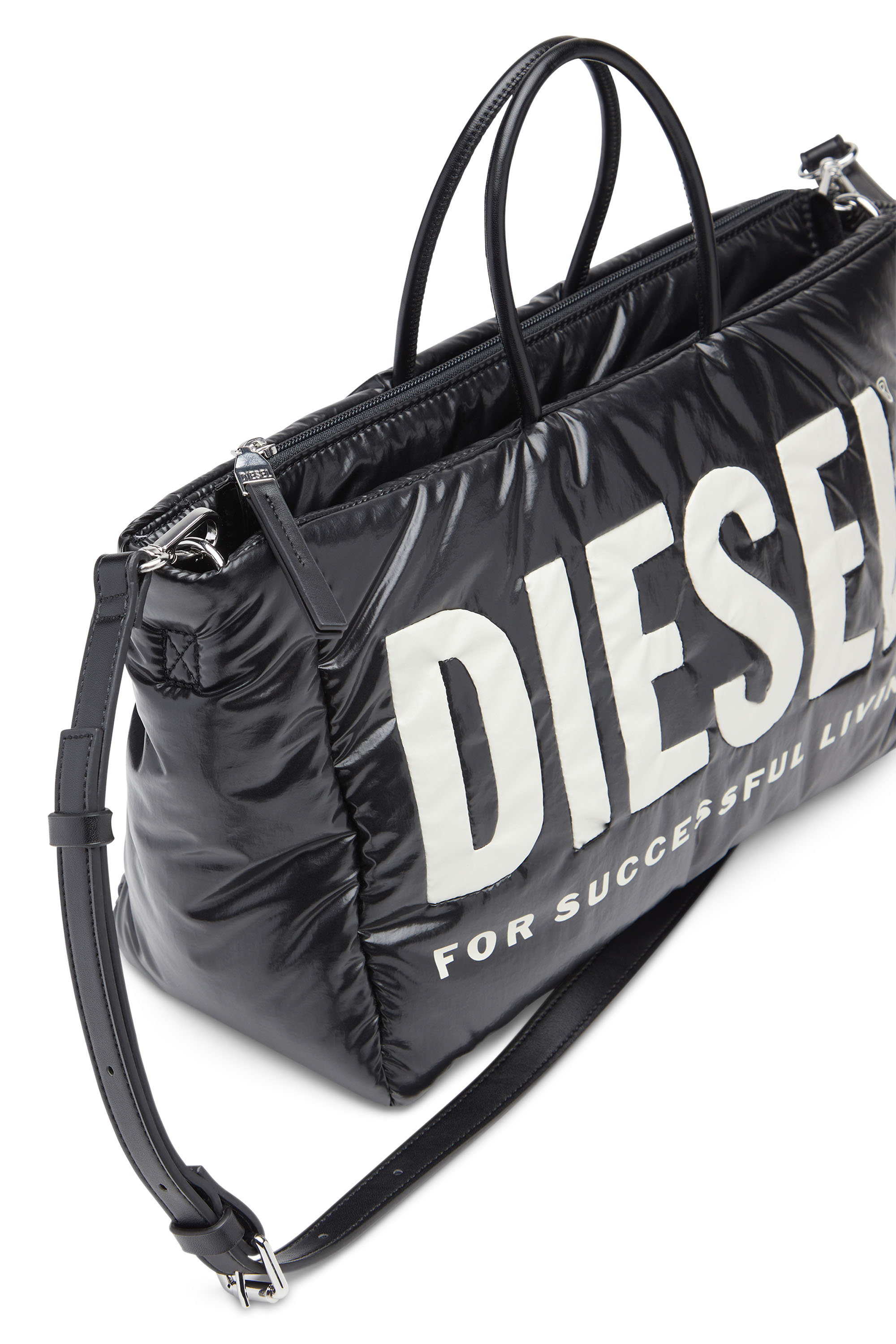 Diesel - PUFF DSL TOTE M X, Black - Image 5