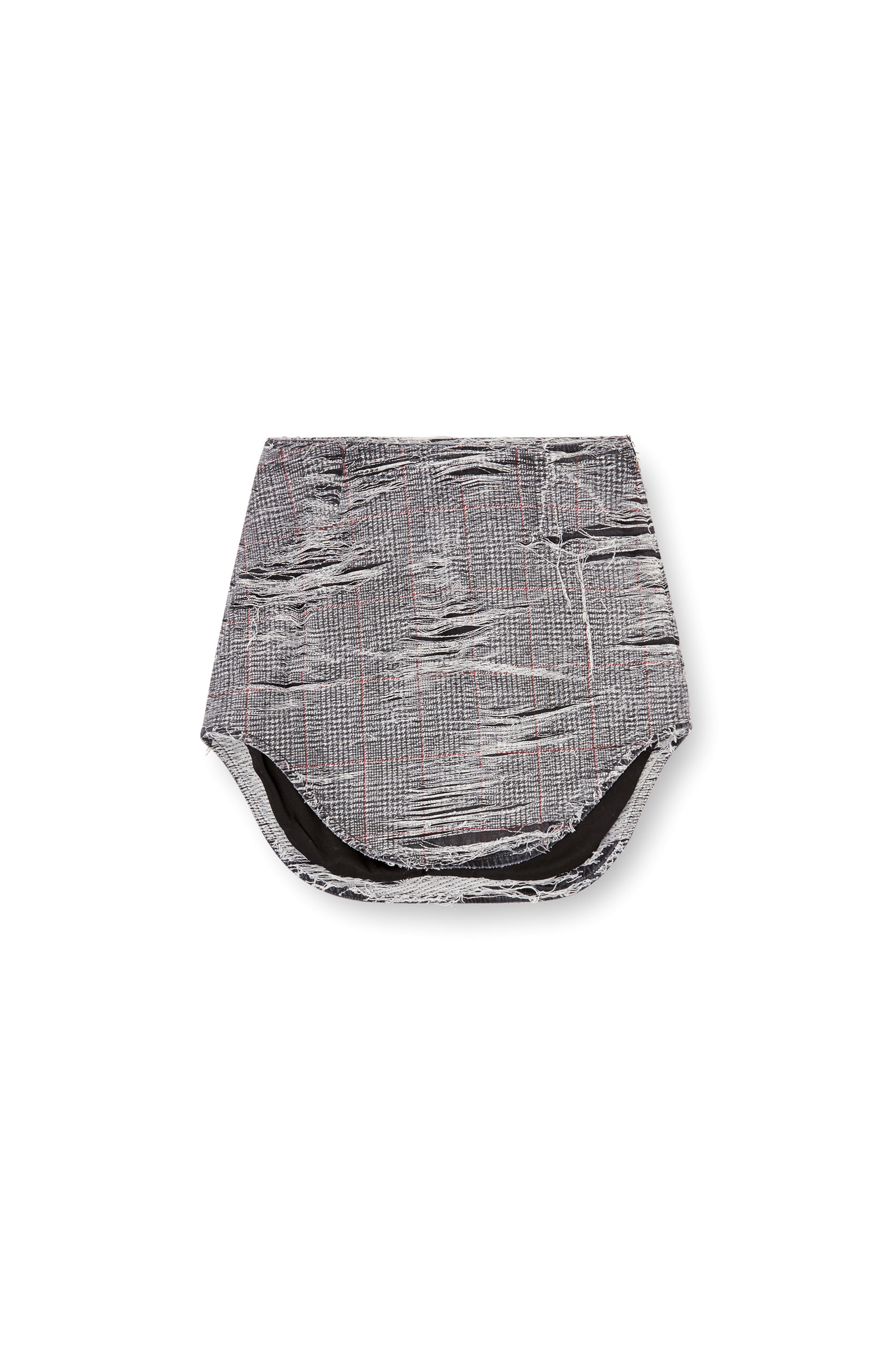 Diesel - DE-ADA-FSG, Woman's Skirt in distressed Prince of Wales denim in Grey - 3