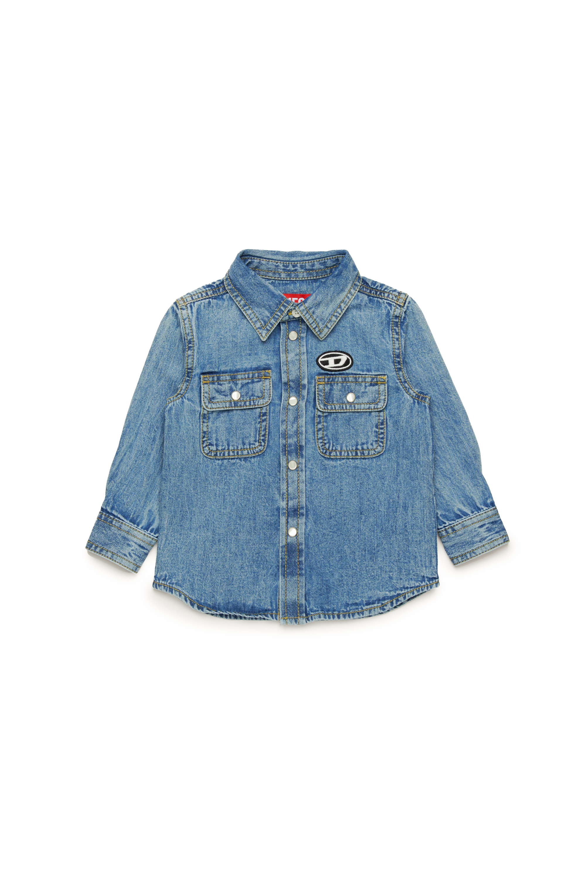 Diesel - CARTOB, Man's Denim shirt in Light Blue - 1