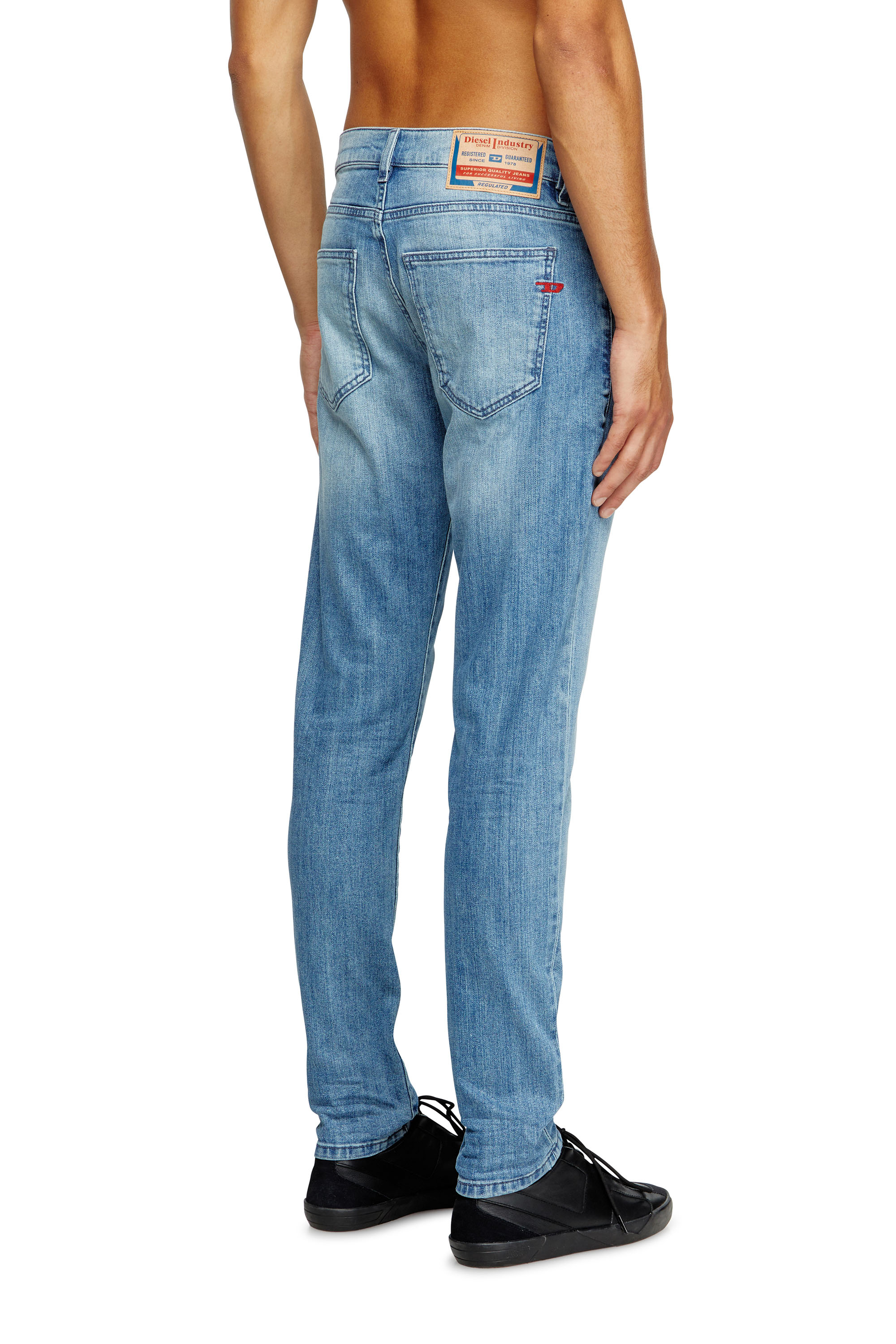 Slim Jeans 2019 D-Strukt 0GRDI, Light Blue Diesel - Man's Slim Jeans 2019 D-Strukt 0GRDI, Light Blue - 4