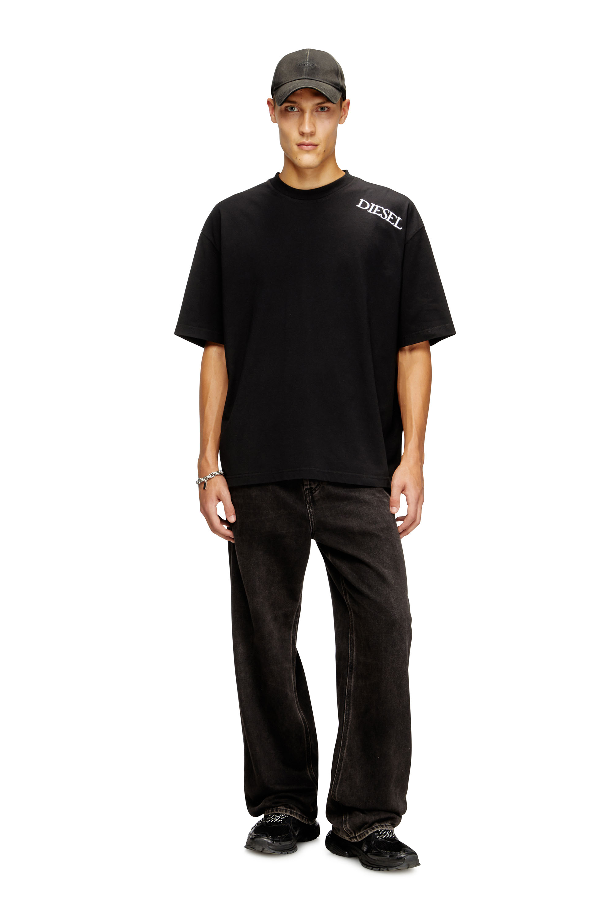 T-BOGGY-T5, Black Diesel - T-BOGGY-T5, Man's Loose fit t-shirt with graphic print and logo in Black - 1