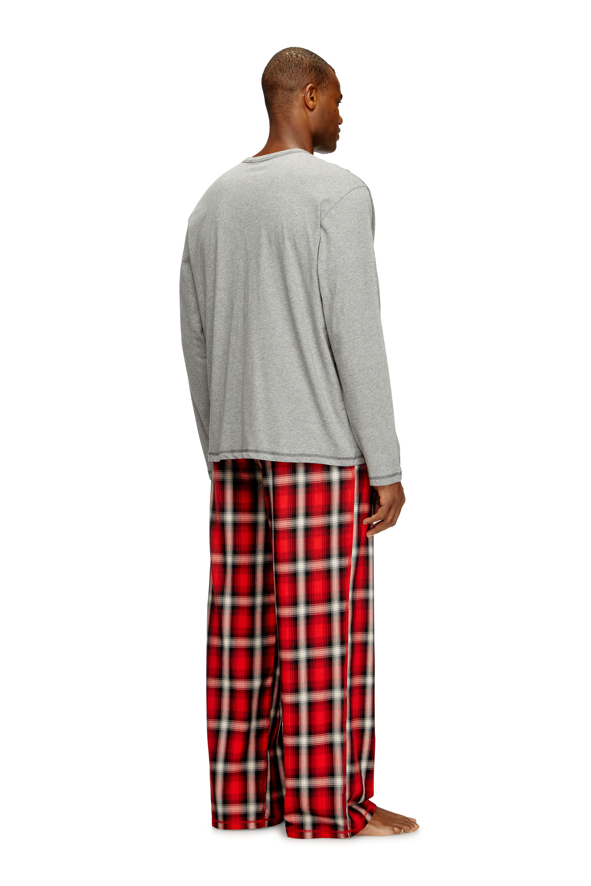 Diesel - KIT-LIAM, Man's Cotton pajama set with check pants in null - 2