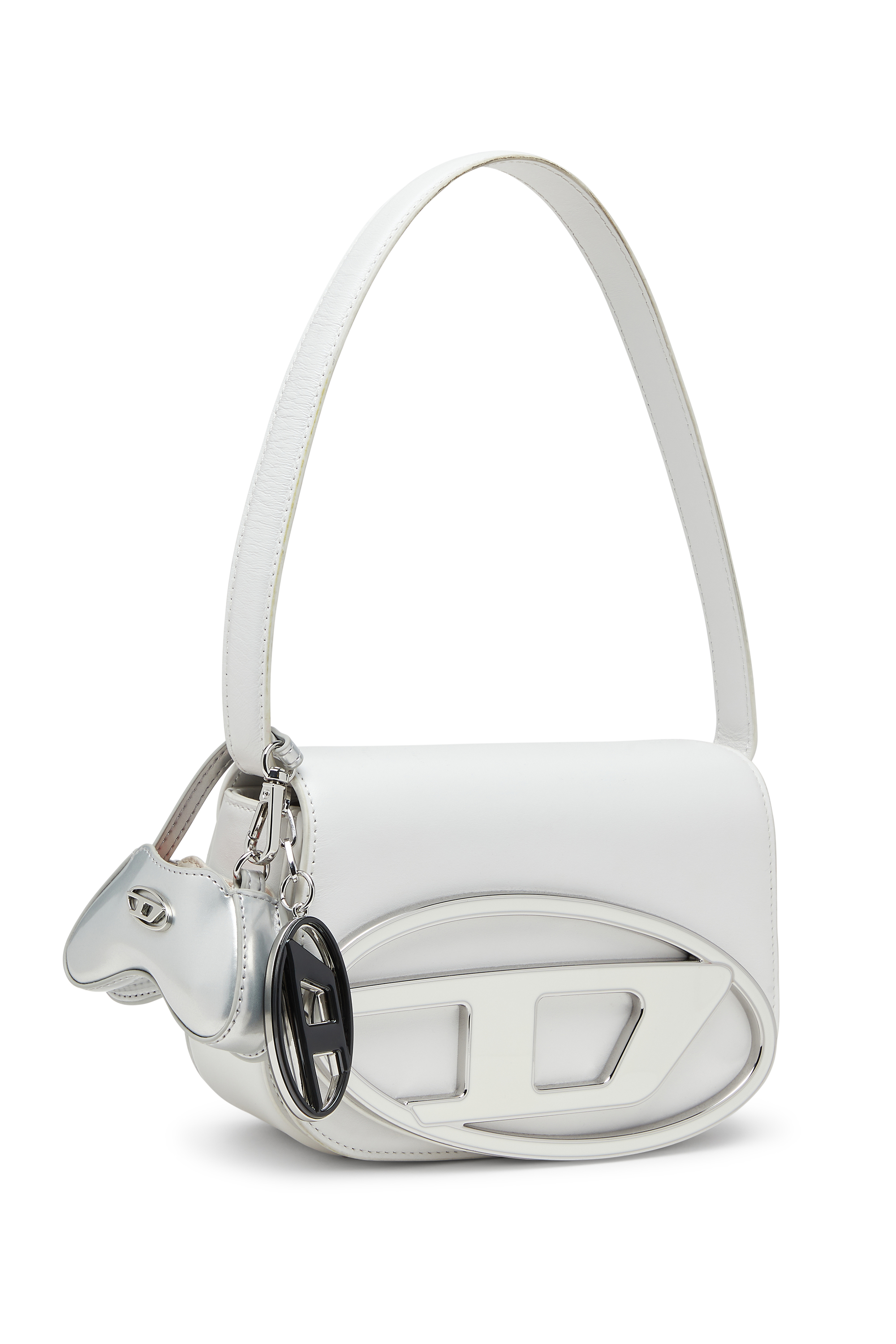 Diesel - 1DR, Woman's 1DR-Iconic shoulder bag in nappa leather in White - 2