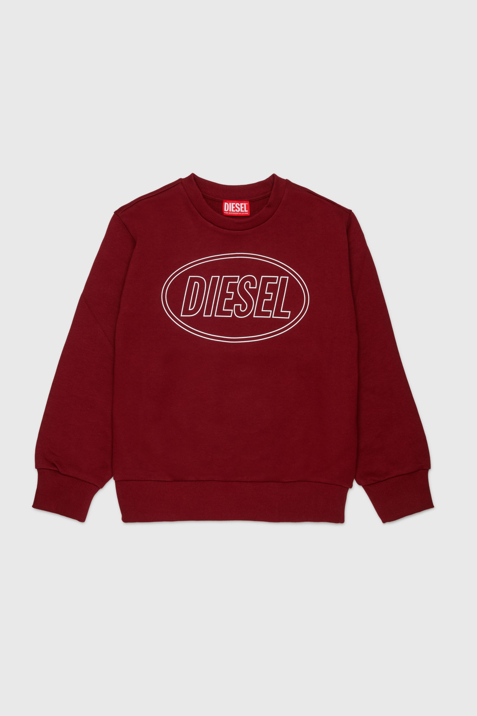 Diesel - SCIRCLE OVER, Man's Sweatshirt with logo print in Red - 1