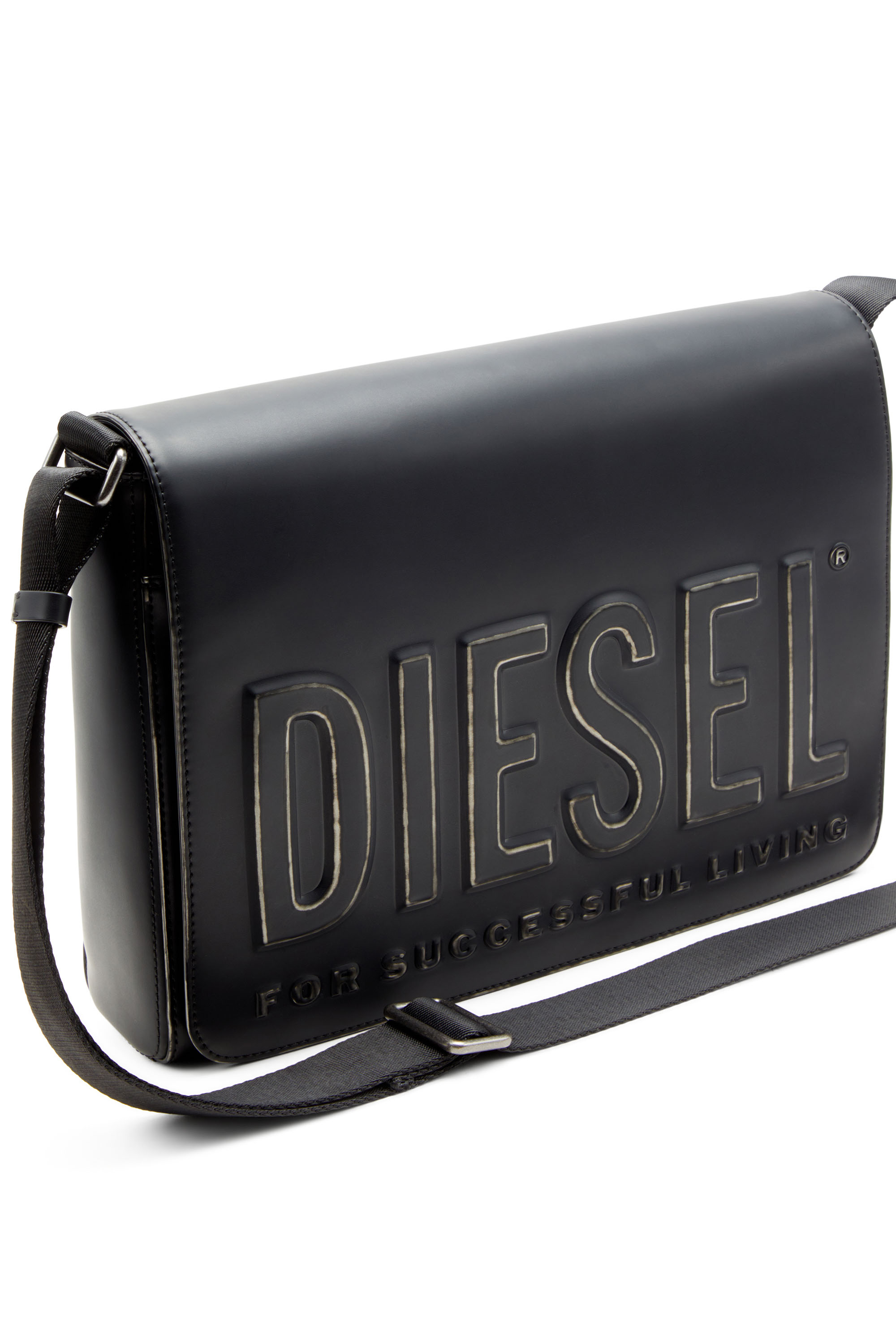 Diesel - DSL 3D MESSENGER S X, Man's Dsl 3D-Messenger bag in brushed PU in Black - 5