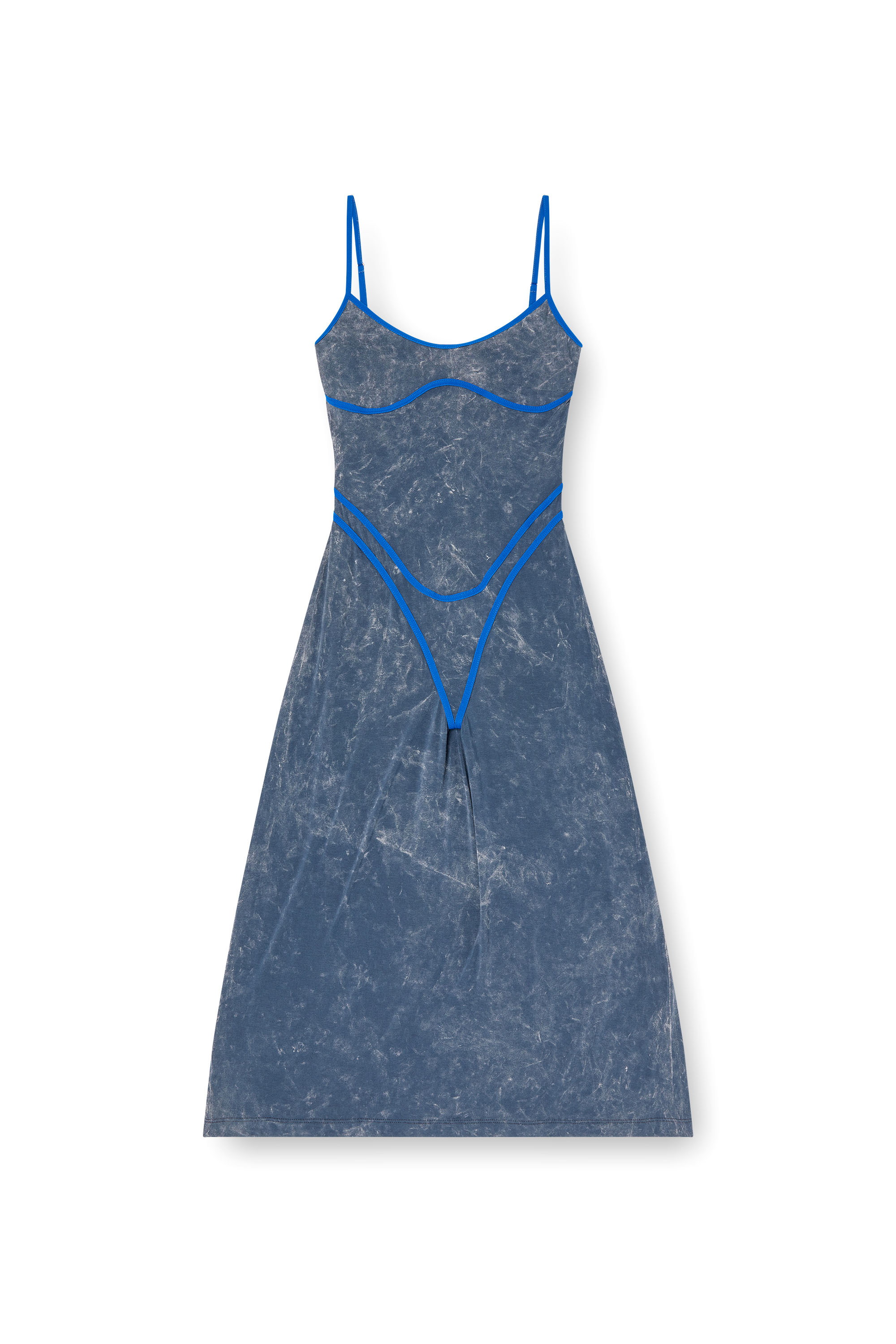 Diesel - D-WOW, Woman's Strappy dress with underwear detail in Blue - 2