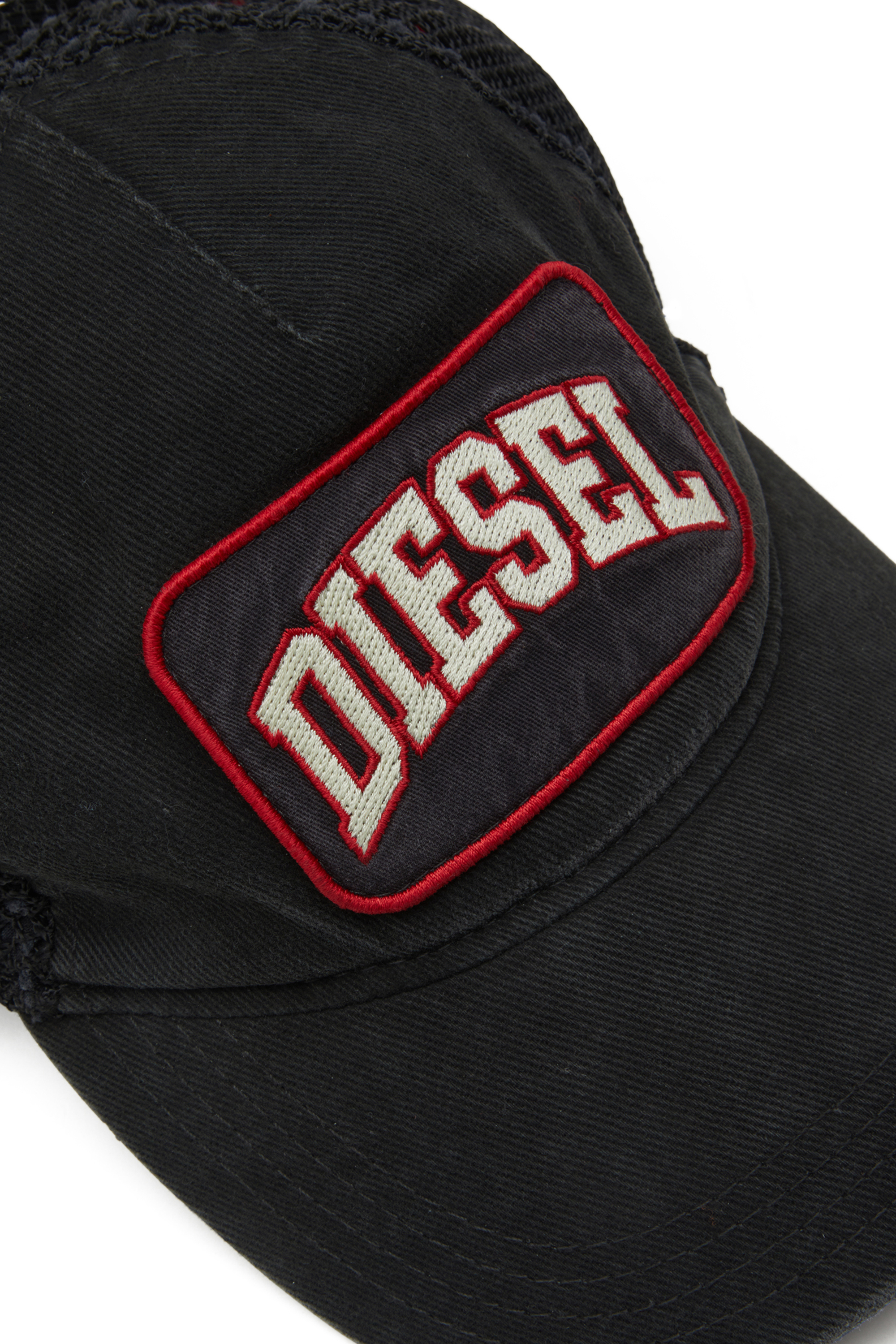 Diesel - C-MESHY, Man's Baseball cap with fishnet mesh in Black - 3