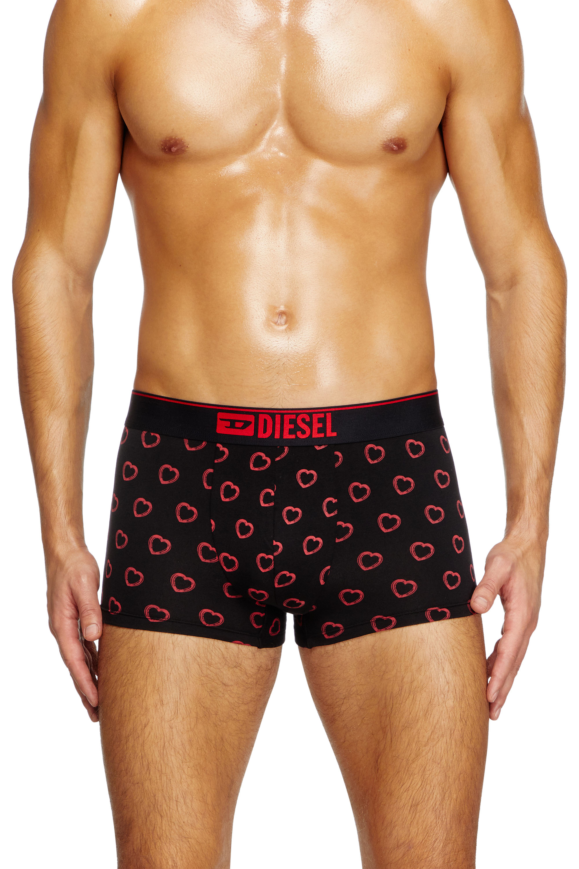 Diesel - DAMIEN-GFT-3PACK, Man's Three-pack boxer briefs with heart motif in Red/Black - 3