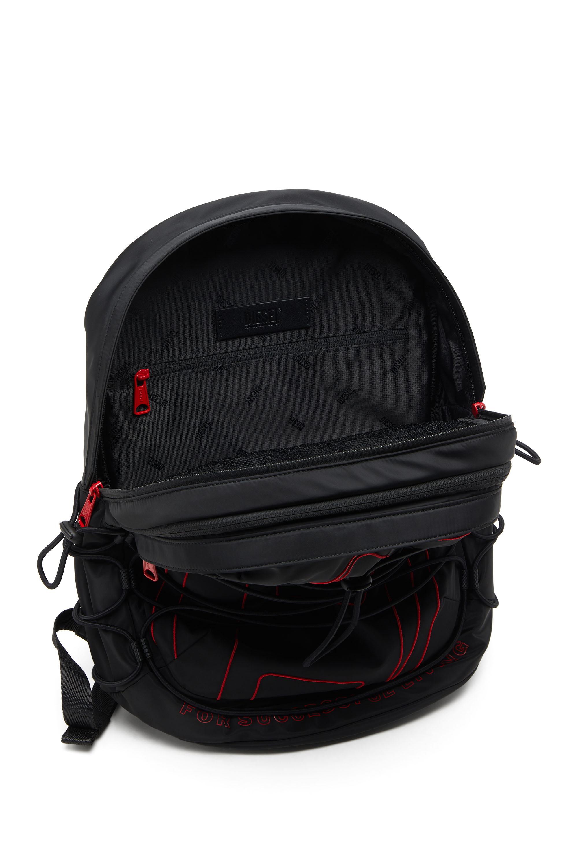 Diesel - TECH-D BACKPACK X, Unisex's Tech-D-Nylon backpack with Oval D embroidery in Black - 4