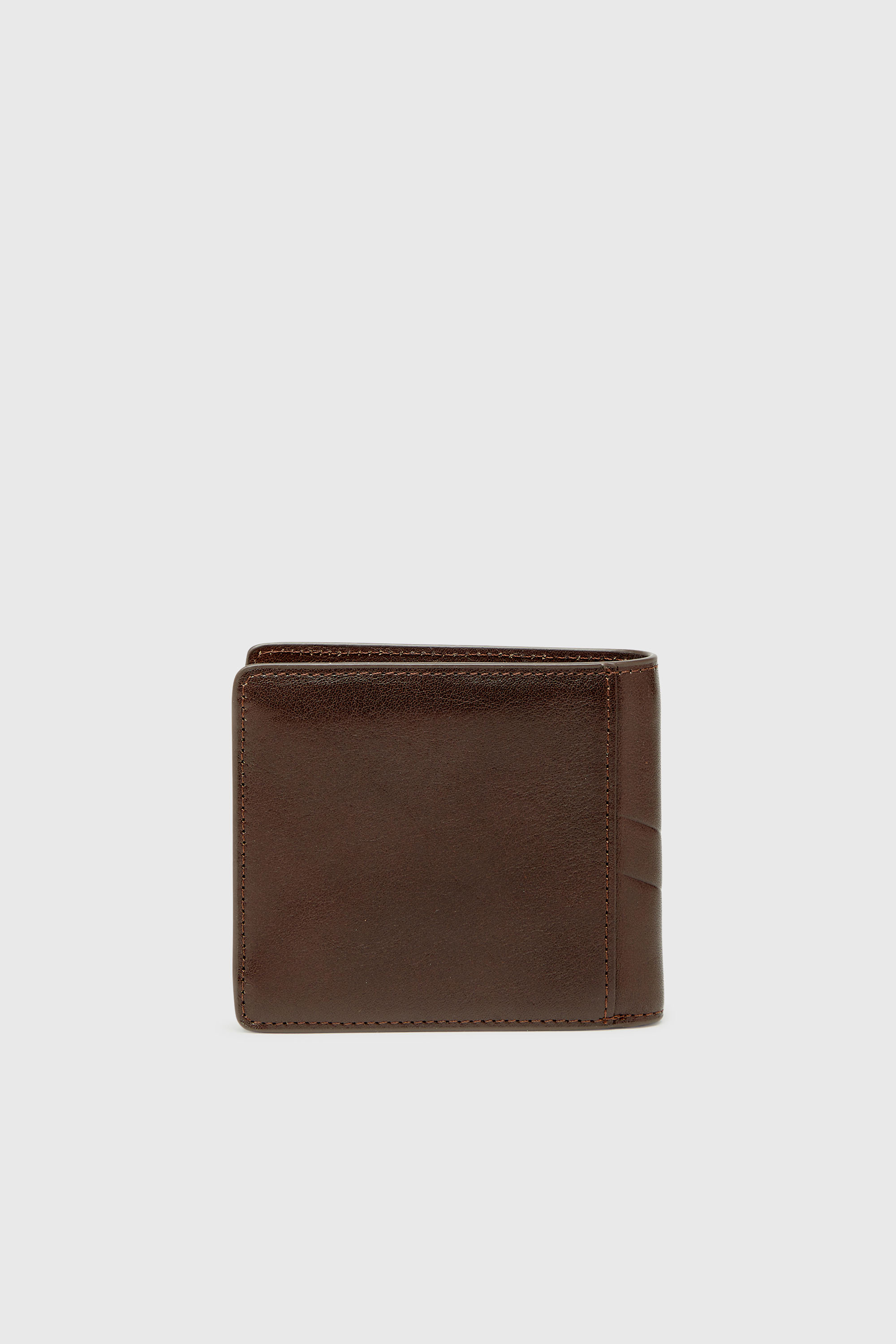 Diesel - FLAG-D BI-FOLD COIN S 3D, Man's Bi-fold leather wallet with embossed logo in Brown - 2