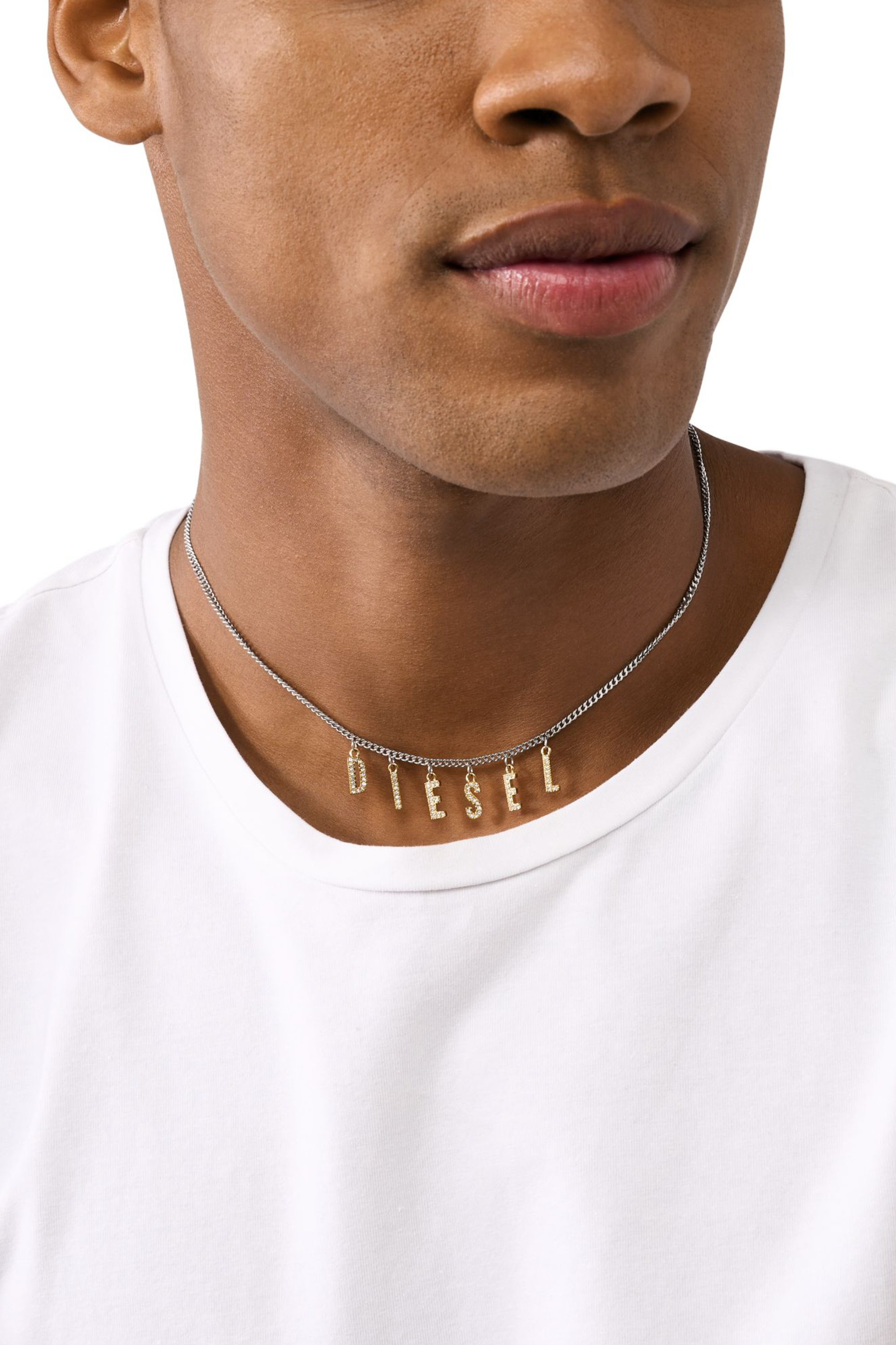 Diesel - DX1545931 JEWEL, Unisex's Two-Tone Stainless Steel Chain Necklace in Silver/Gold - 3