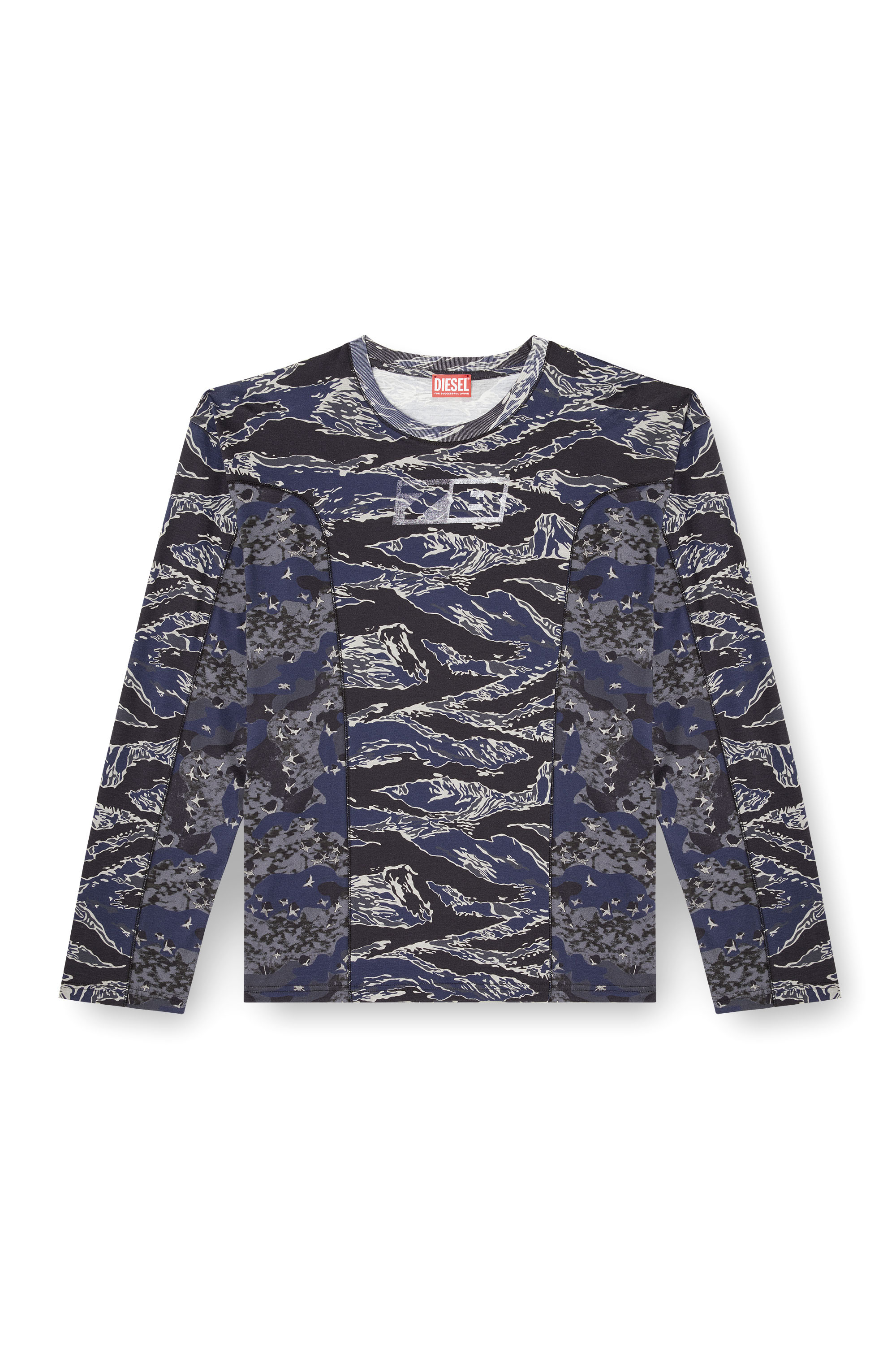 Diesel - T-BOXT-LS-CURT, Man's Long-sleeve T-shirt with mixed camo prints in null - 3