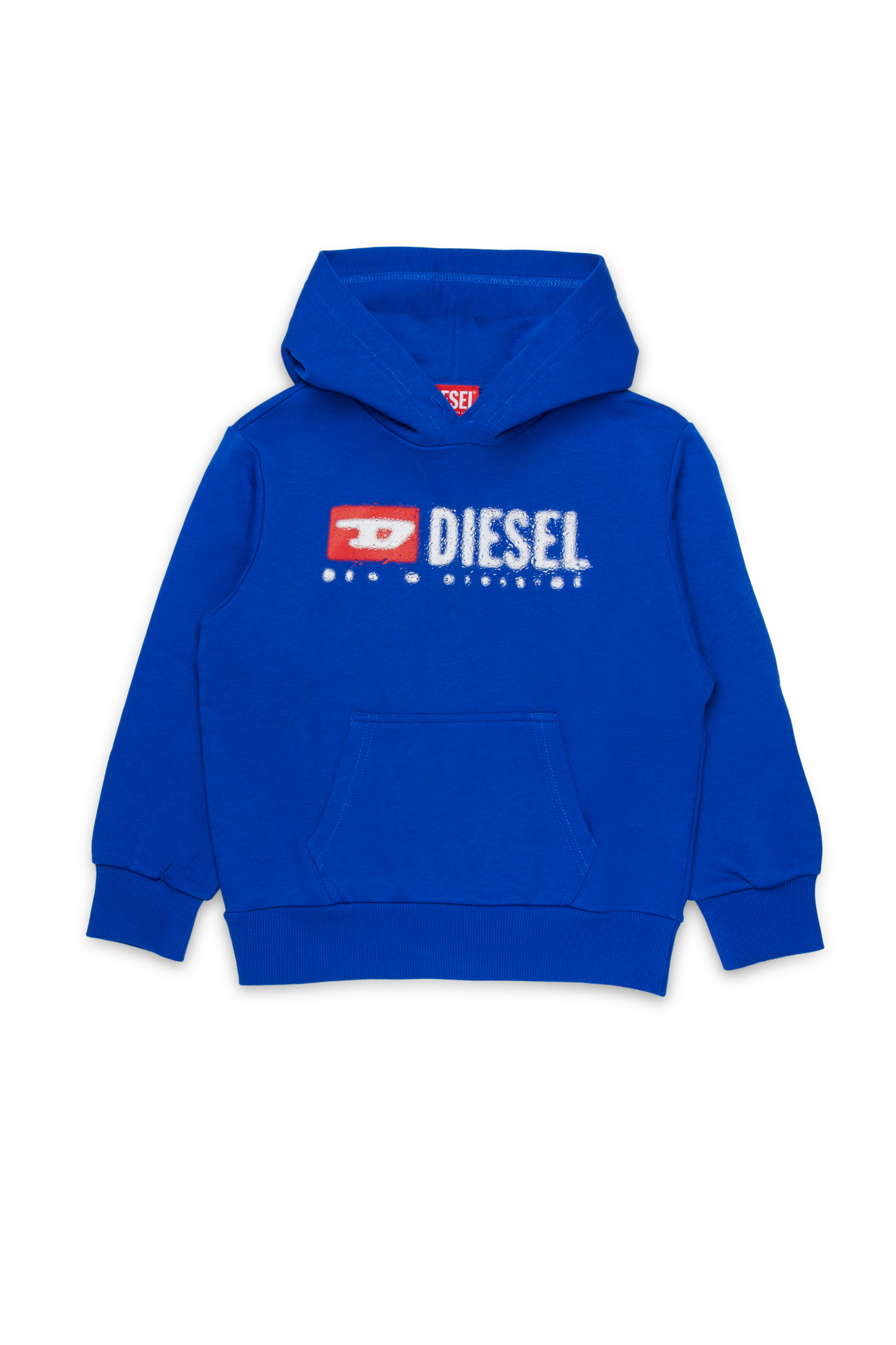Diesel - SDROPSHOOD OVER, Man's Cotton sweatshirt with logo print in Blue - 1