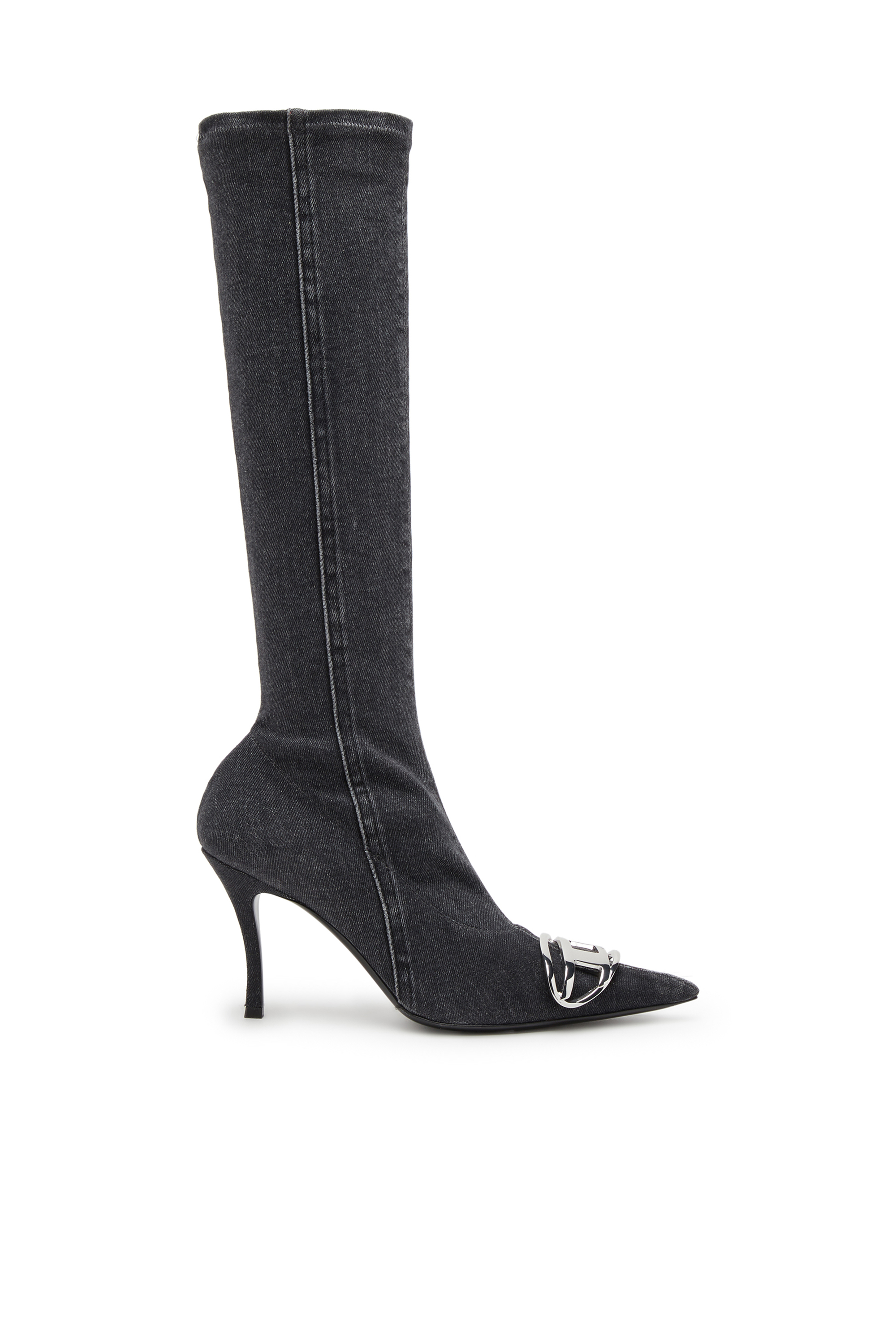 Diesel - D-VENUS KB D, Woman's D-Venus-Knee-high boots in stretch denim in Black - 1