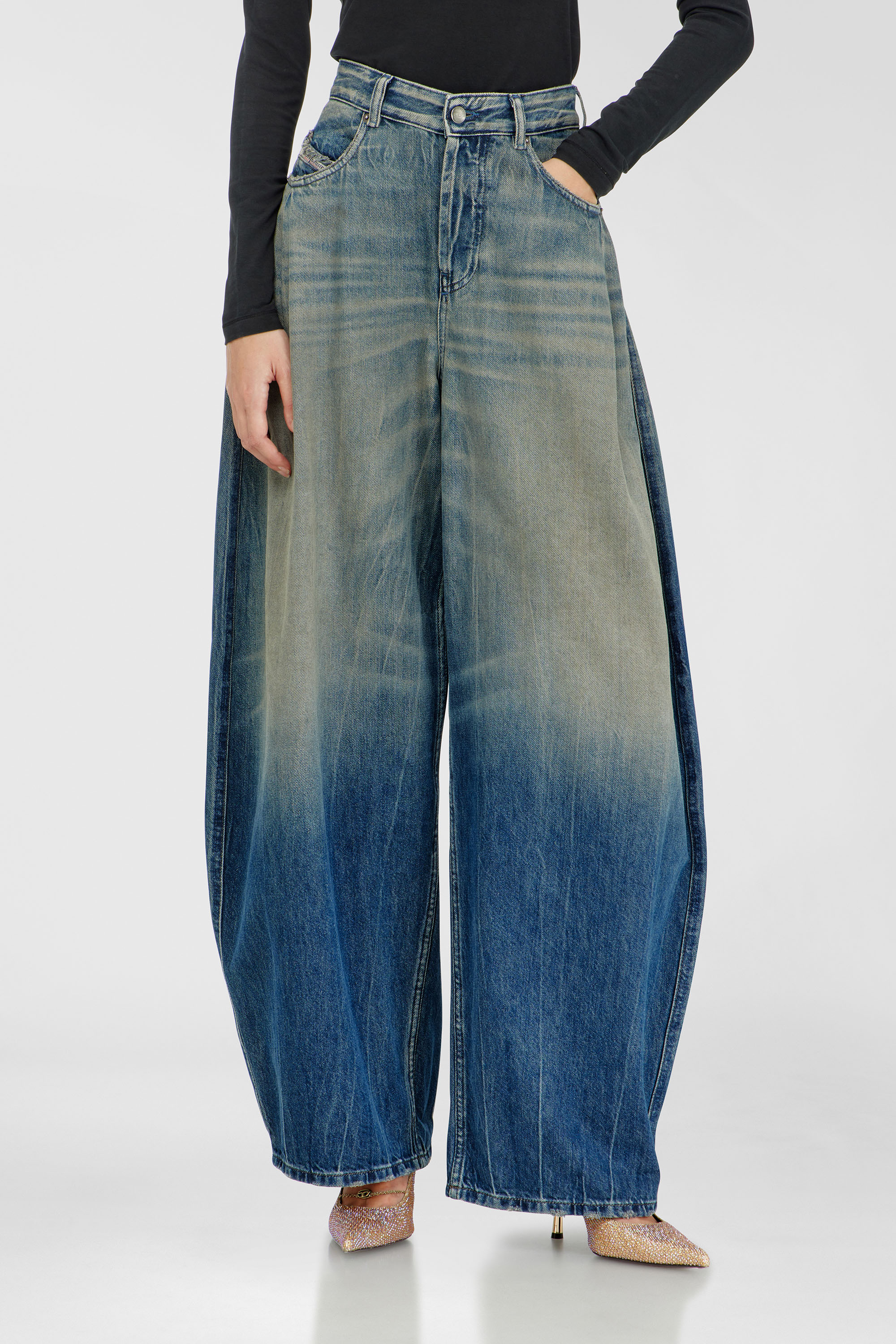 Diesel - Woman's Relaxed Jeans 1987 D-Khelz 09Q72, Dark Blue - 1