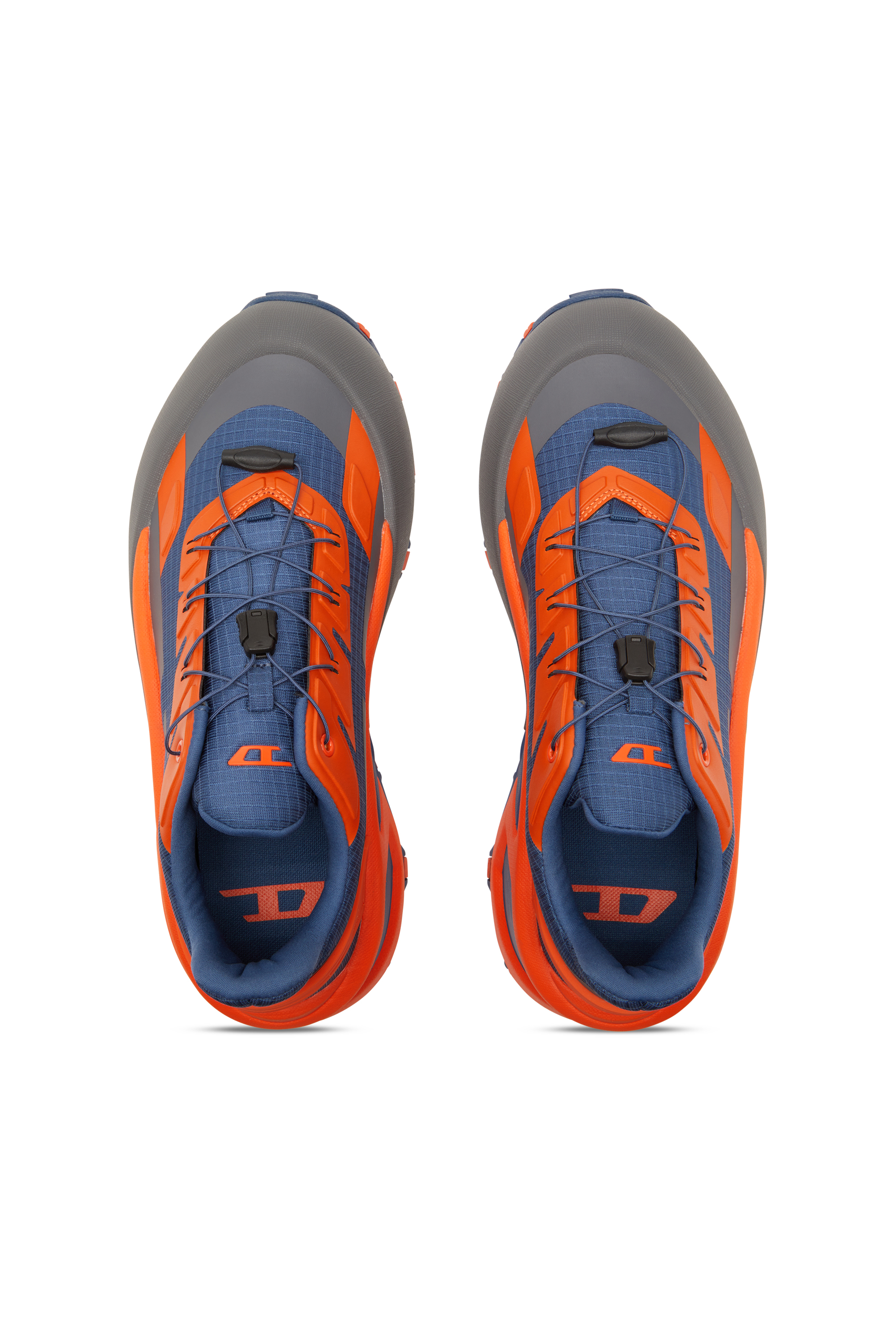 Diesel - D-CAGE RUNNER, Man's D-Cage Runner-Sneakers in TPU-trimmed ripstop in Blue/Orange - 5