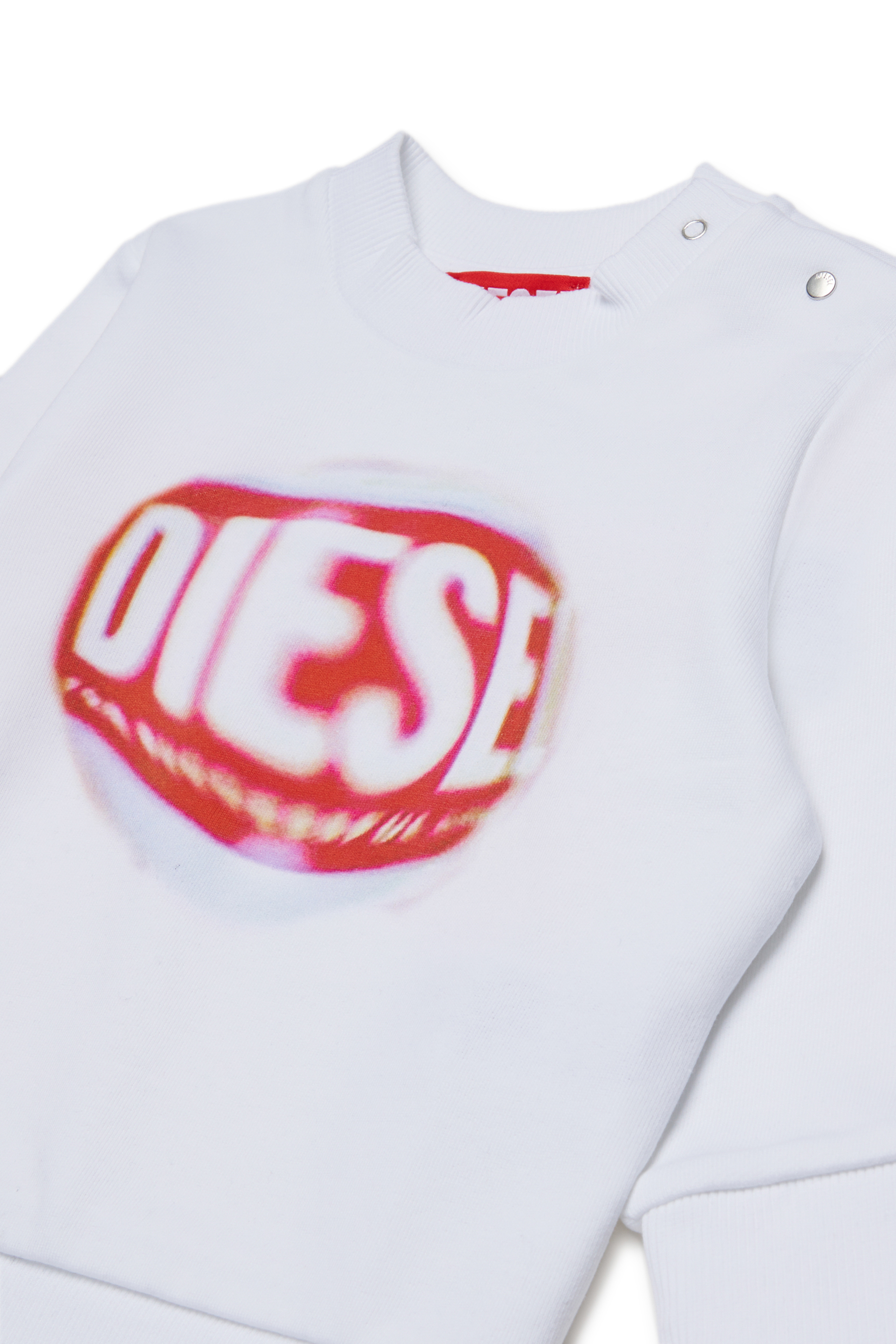 Diesel - STAJIKB, Unisex's Cotton sweatshirt with logo print in White - 3