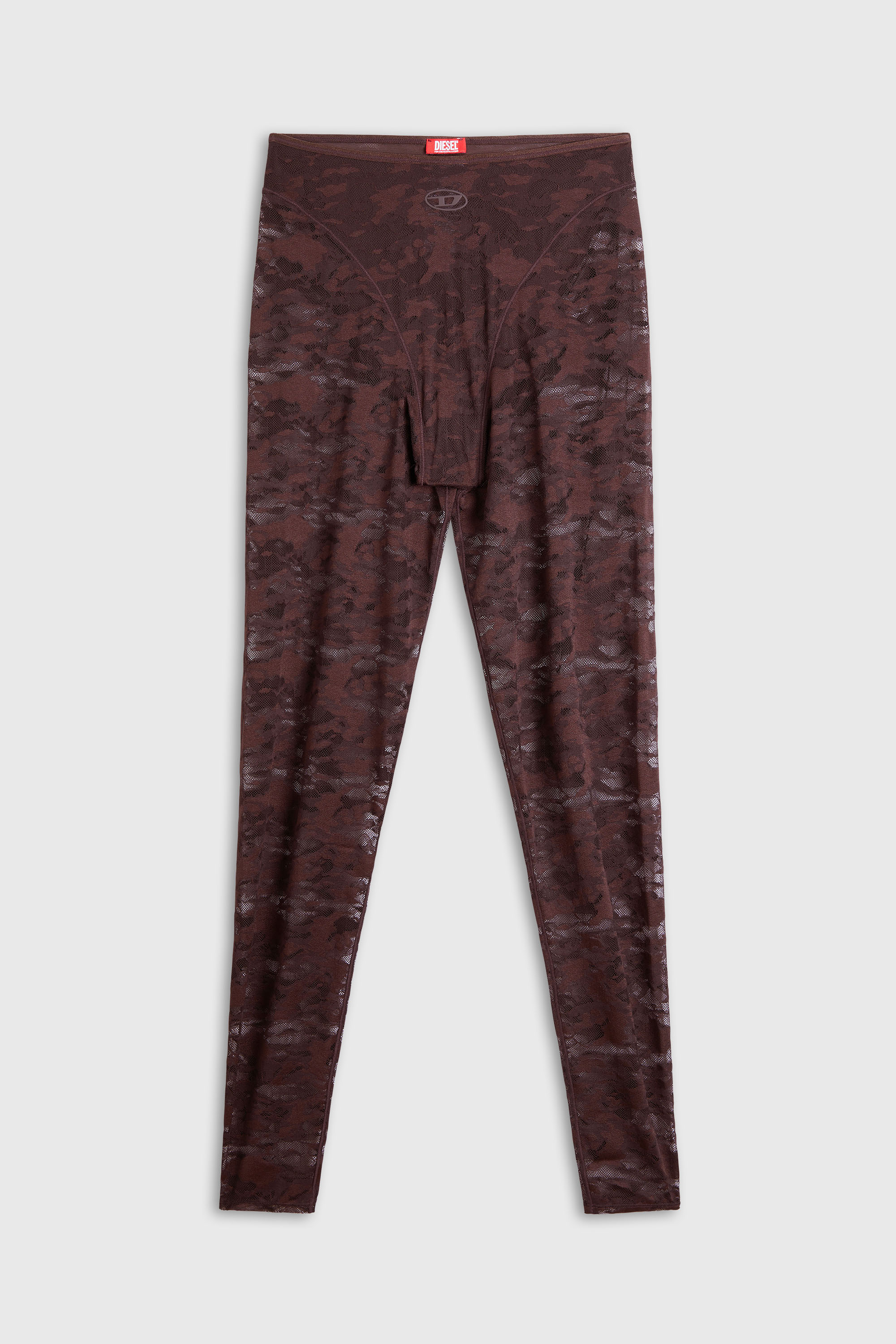 Diesel - HAYLEY-UTLT, Woman's Leggings in nylon camouflage lace in Dark Brown - 2