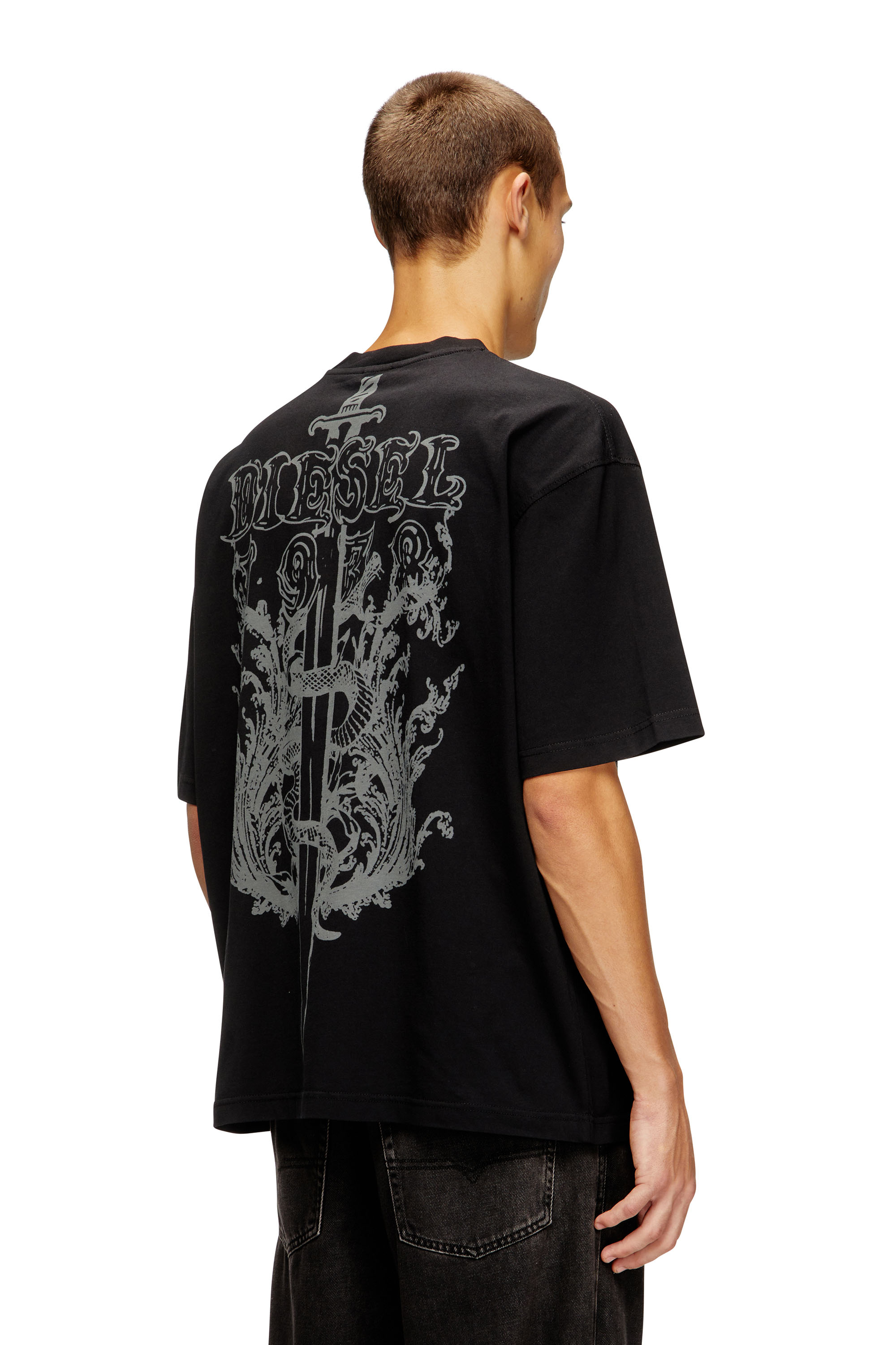 T-BOGGY-T5, Black Diesel - T-BOGGY-T5, Man's Loose fit t-shirt with graphic print and logo in Black - 2