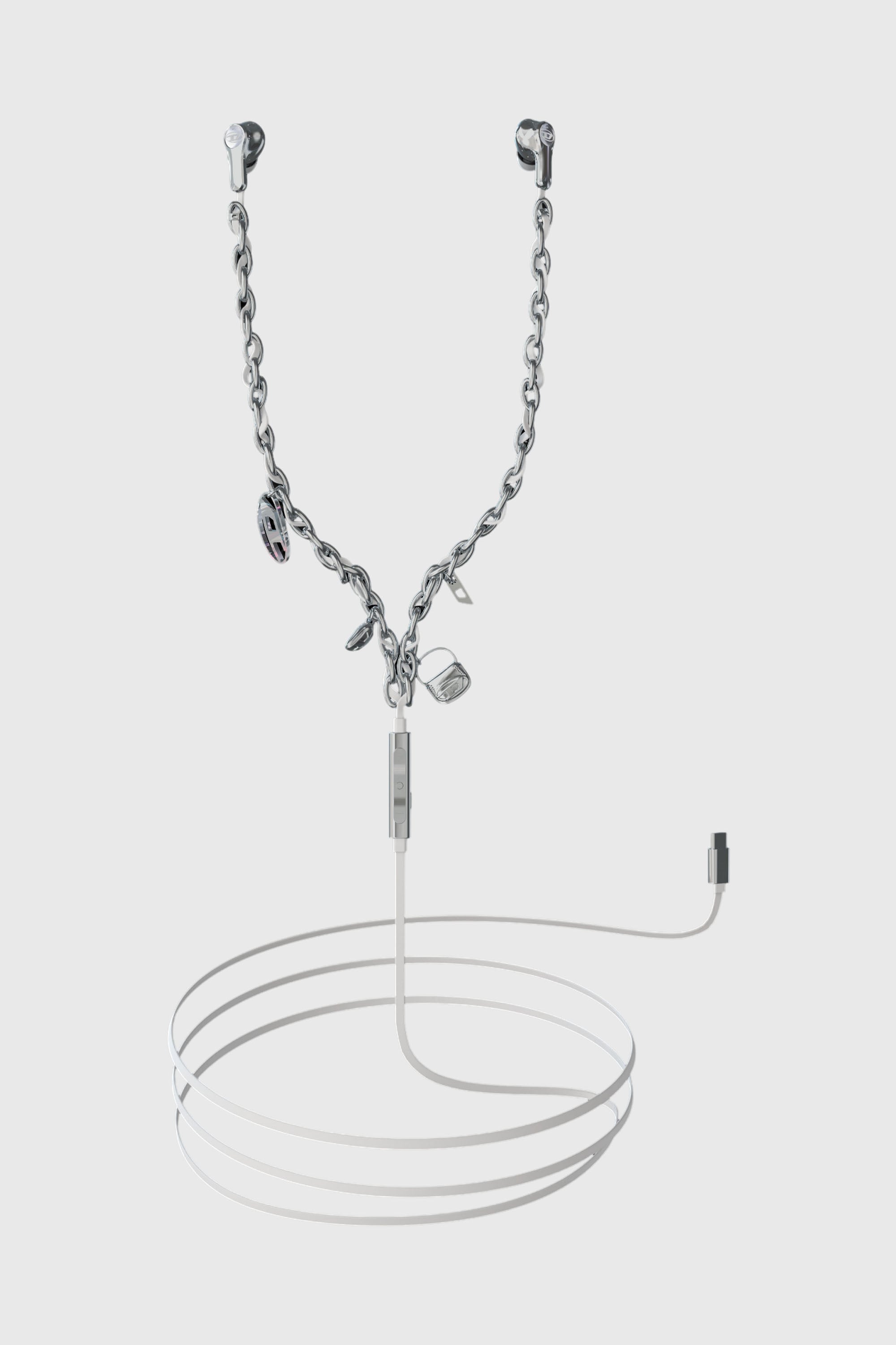 Diesel - 60458  WIRED EARBUDS WIRED EARBUDS, Unisex's Wired Earbuds and charms in Silver - 1